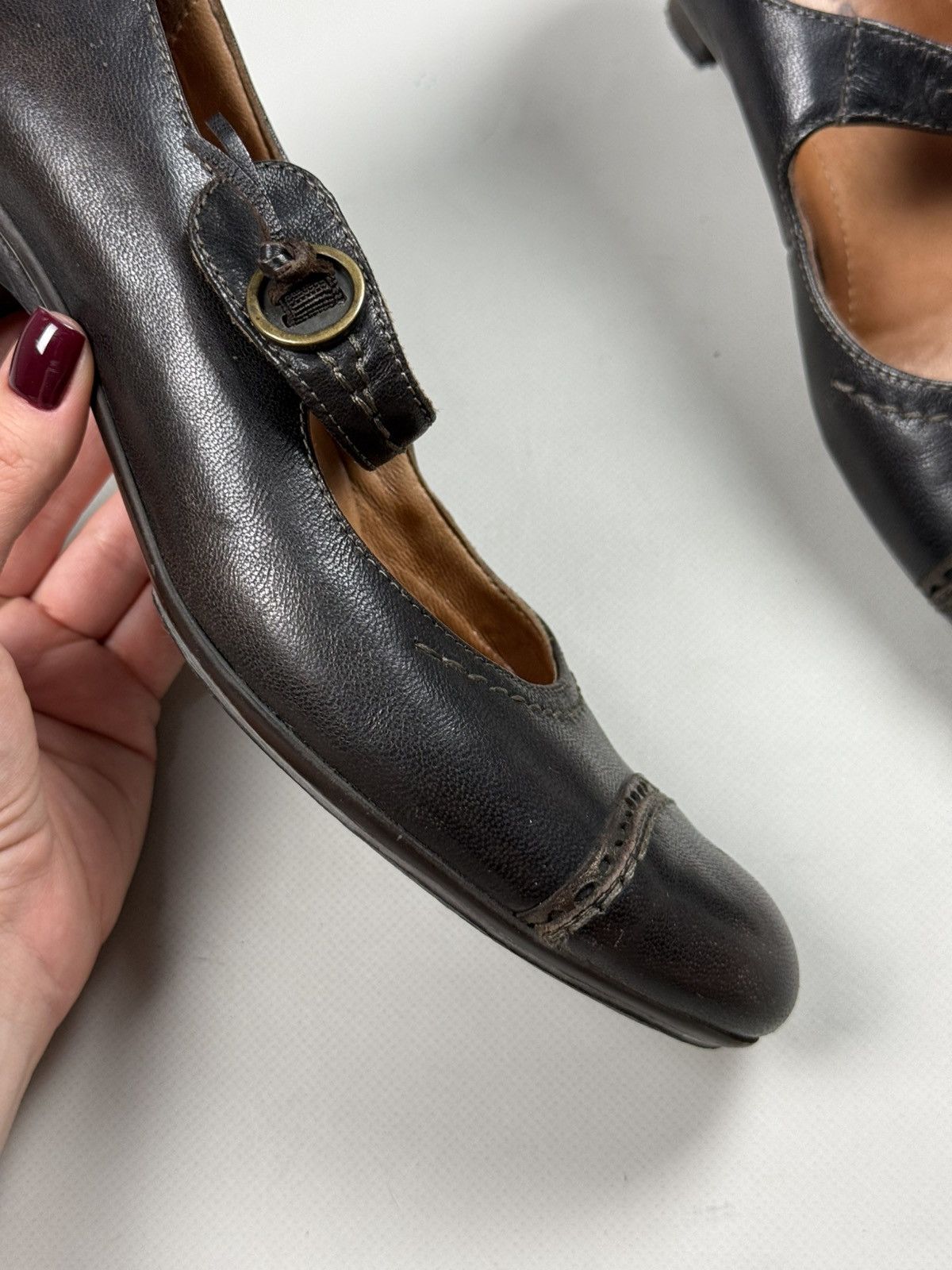 A.S.98 × Vintage Airstep Vintage Avant-Garde Ladies Leather Heeled Shoes Size US 8 / IT 38 - 9 Thumbnail