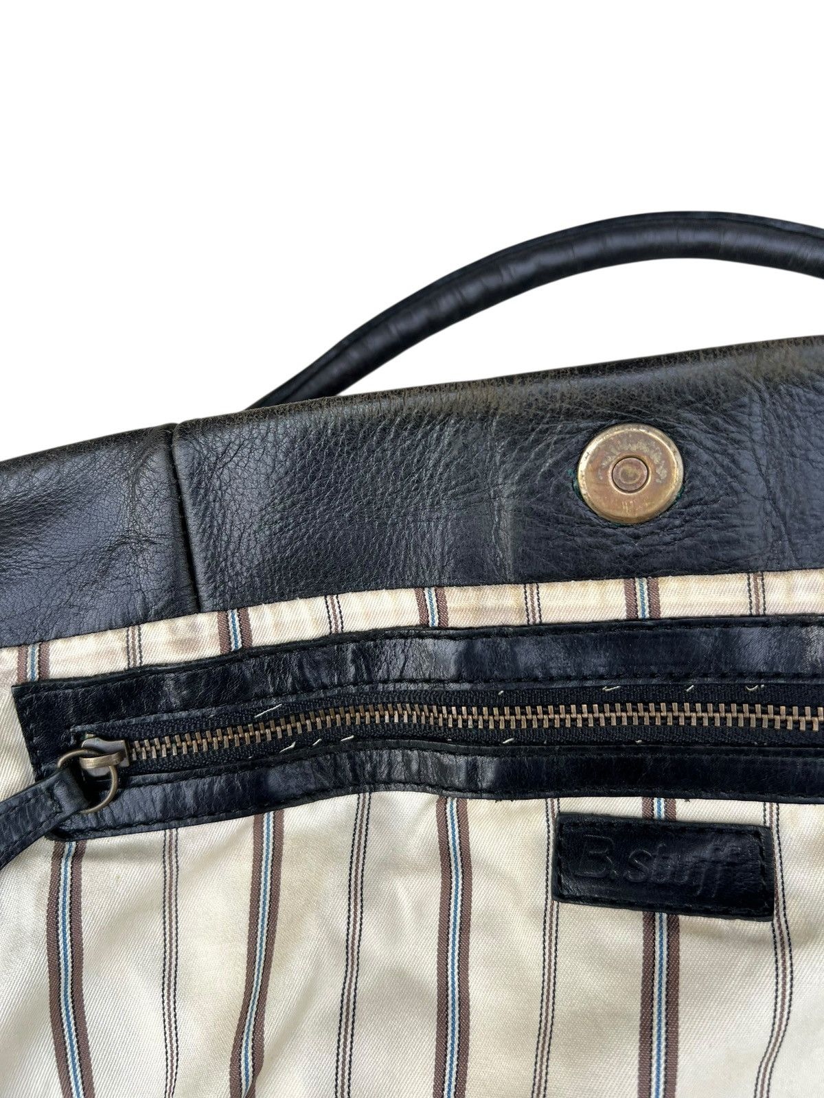 Leather B. Stuff Japan Scratches Patina Black Leather Bag Size ONE SIZE - 23 Thumbnail