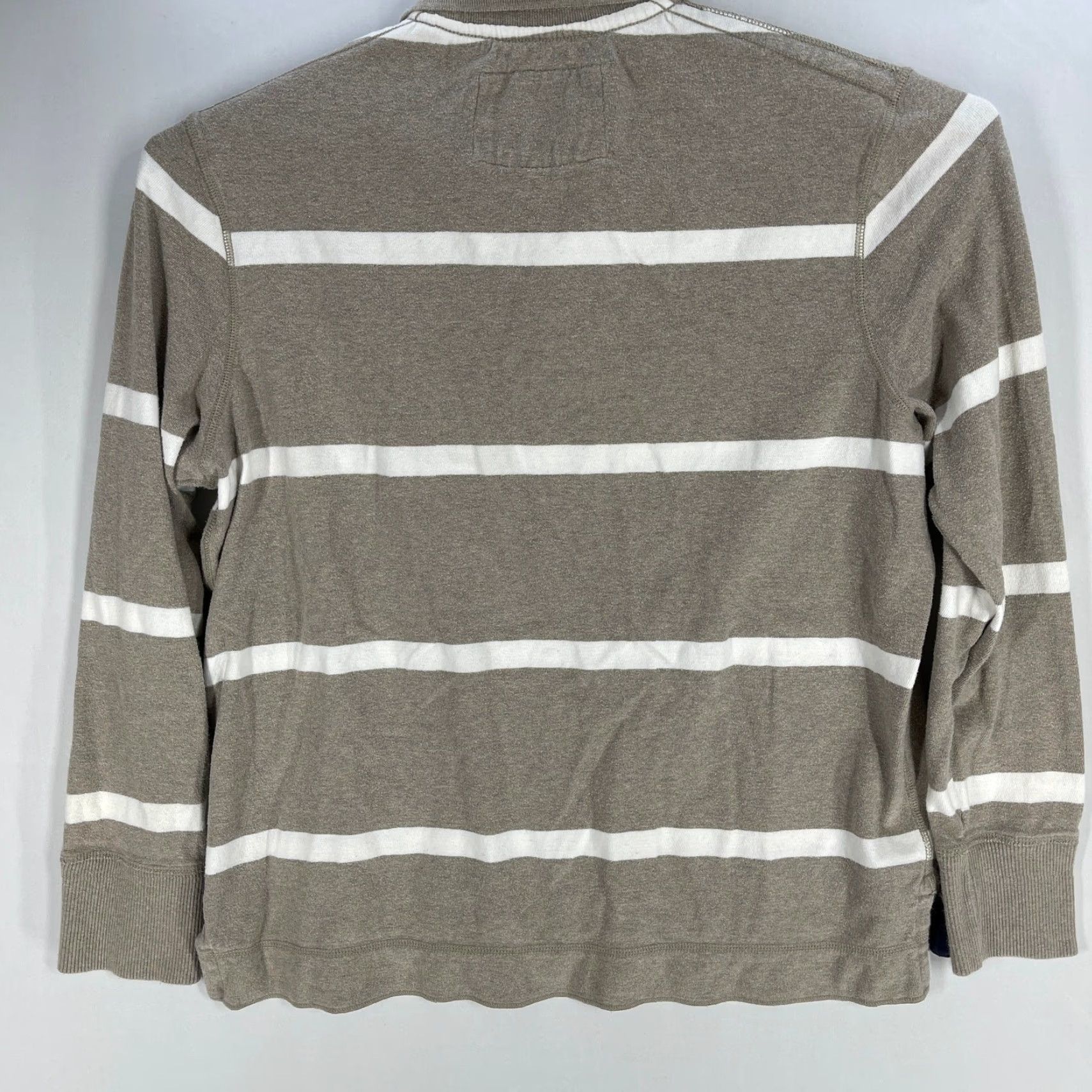 American Eagle Outfitters VINTAGE Y2K American Eagle Polo Shirt Striped Brown White 100% Cotton Men XL Long Sleeve Shirt Size US XL / EU 56 / 4 - 3 Thumbnail
