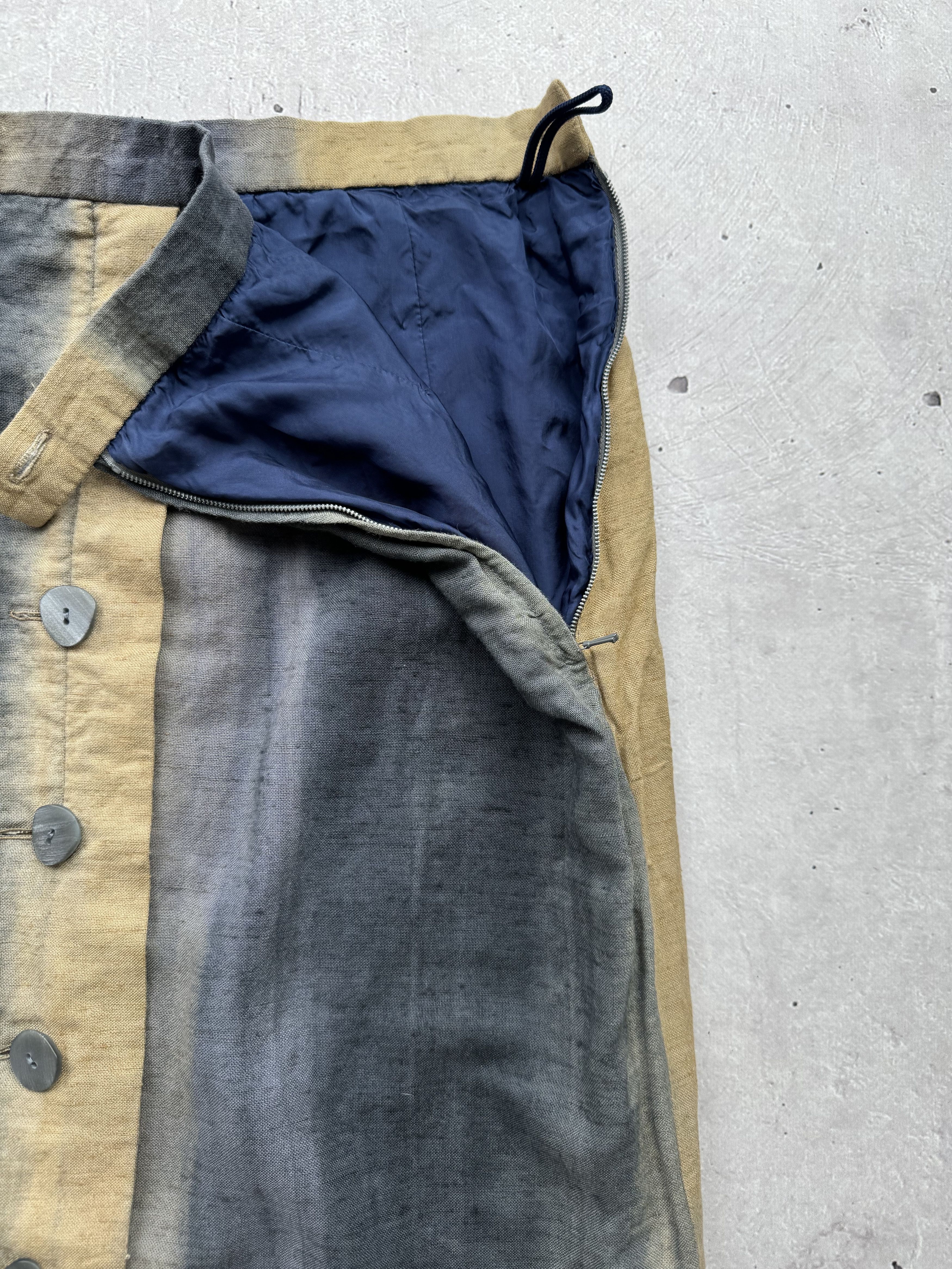 Jean Paul Gaultier Jean Paul Gaultier Vintage Linen Gradient Midi Skirt Size 27" / US 4 / IT 40 - 5 Thumbnail