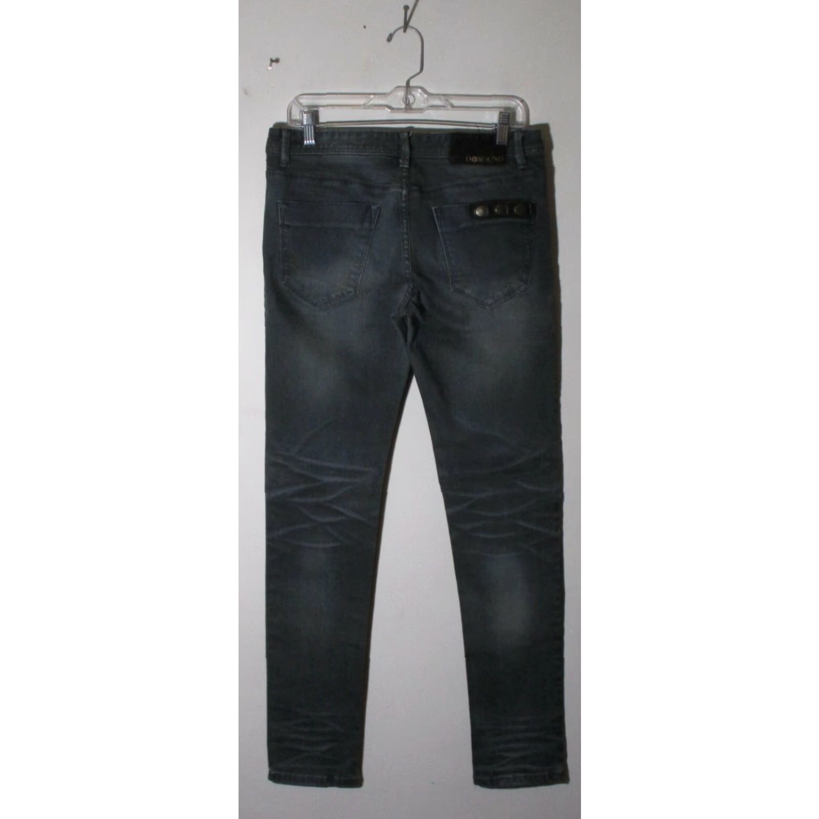 Denime D Sound Men’s Skinny Denim Jeans 32W 32L Black 32x32 Slim 5-Pocket Zip Button Jeans Men's Denims Skinny Size US 32 / EU 48 - 3 Thumbnail