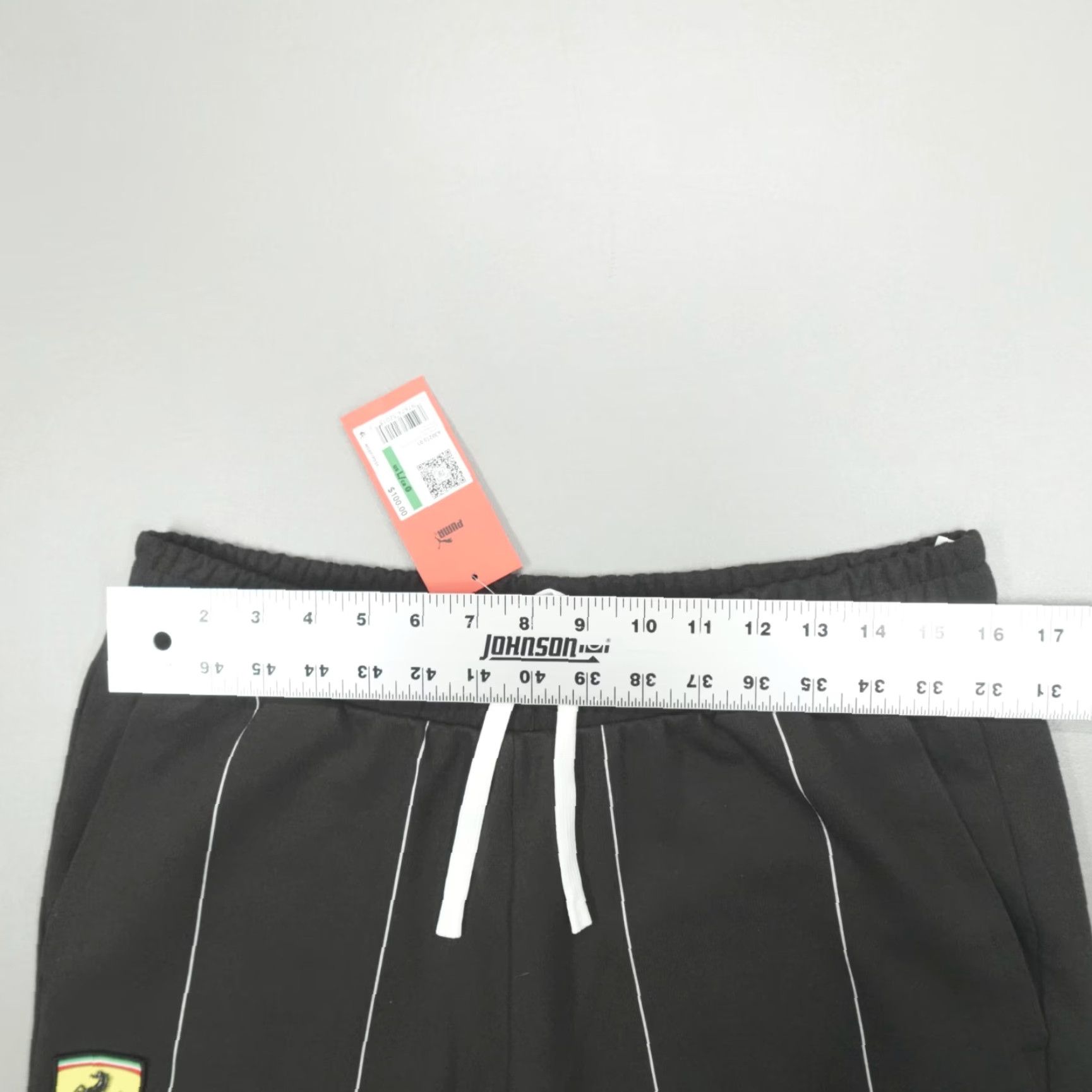 Puma Puma Ferrari Race Premium Pants Striped Black Men's L 630210-01 Pants Logo Car Casual Mens Regular Inseam 29 in Cotton Polyester Size US 33 - 7 Thumbnail