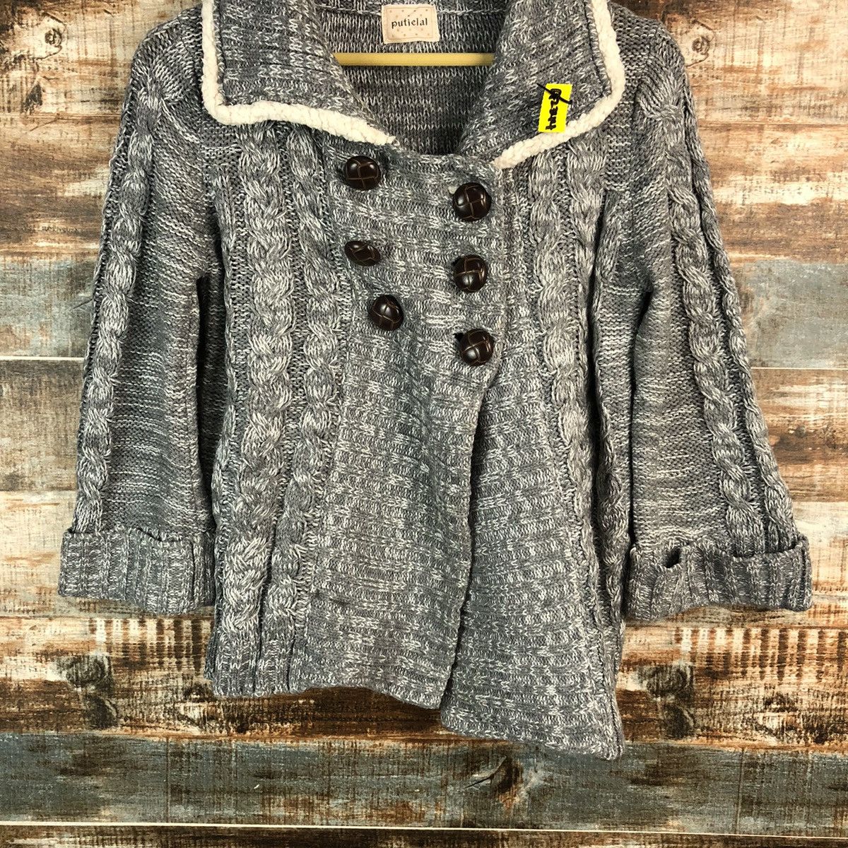 Homespun Knitwear Putietal Grey Cardigan Knitwear #A2344 Size M / US 6-8 / IT 42-44 - 3 Thumbnail