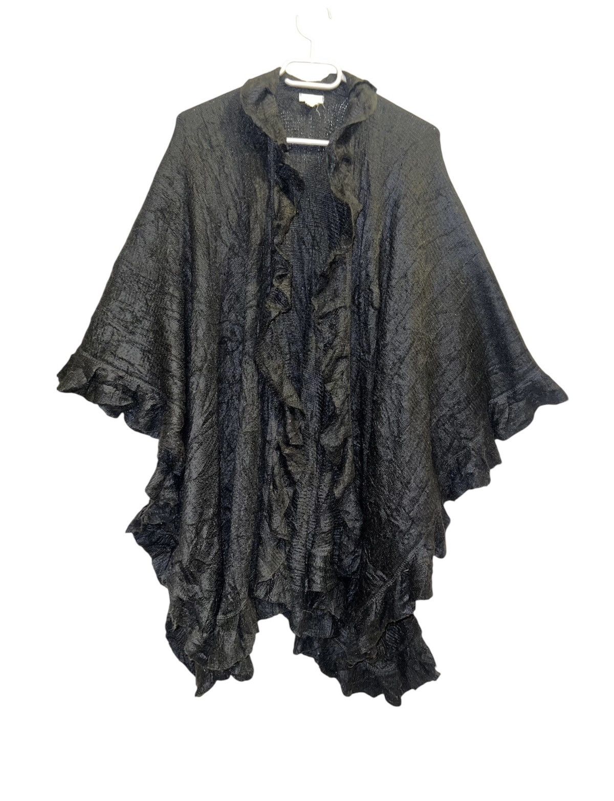 Japanese Brand Black grunge knit poncho 👾🪶 Size ONE SIZE - 1 Thumbnail