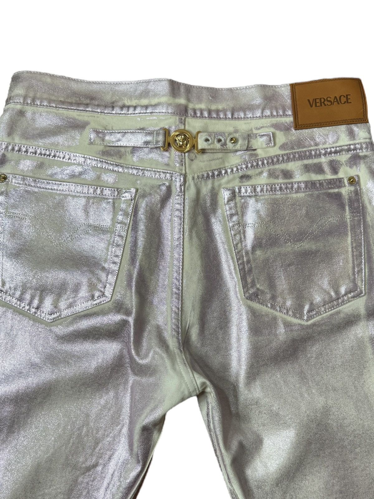 Versace Versace White Jeans Purple Laminate Size US 32 / EU 48 - 9 Thumbnail