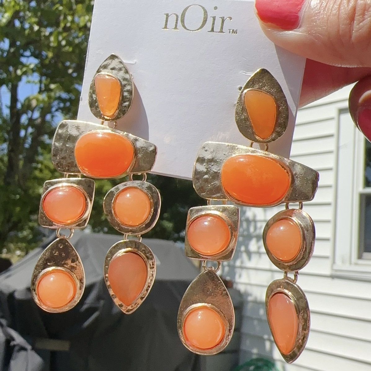 Designer Noir gold tone orange beads tassel drop earrings Size ONE SIZE - 4 Thumbnail