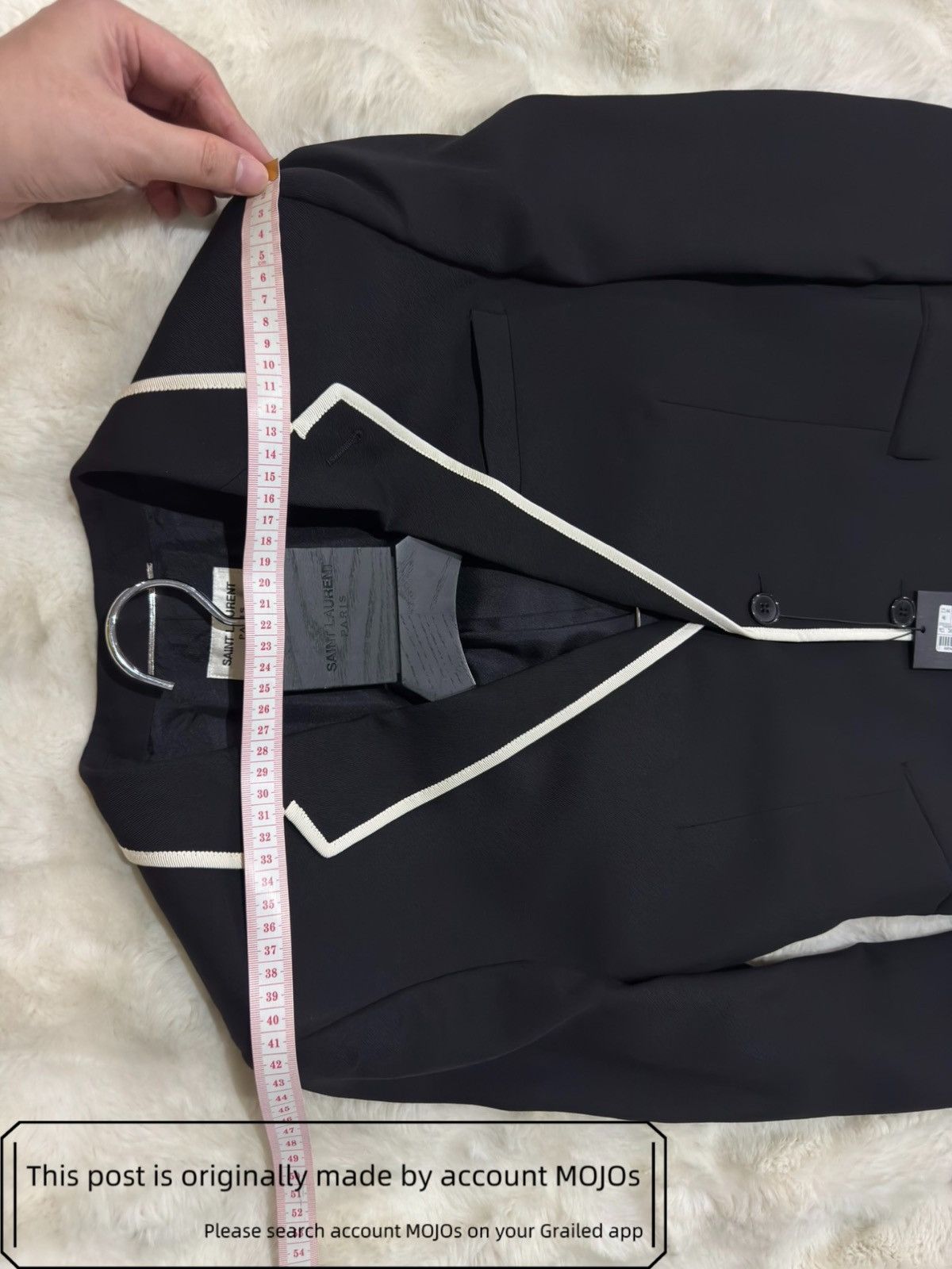 Saint Laurent Paris Sz 46 Saint Laurent Paris White Edge Black Blazer mojos1715 Size US S / EU 44-46 / 1 - 7 Thumbnail