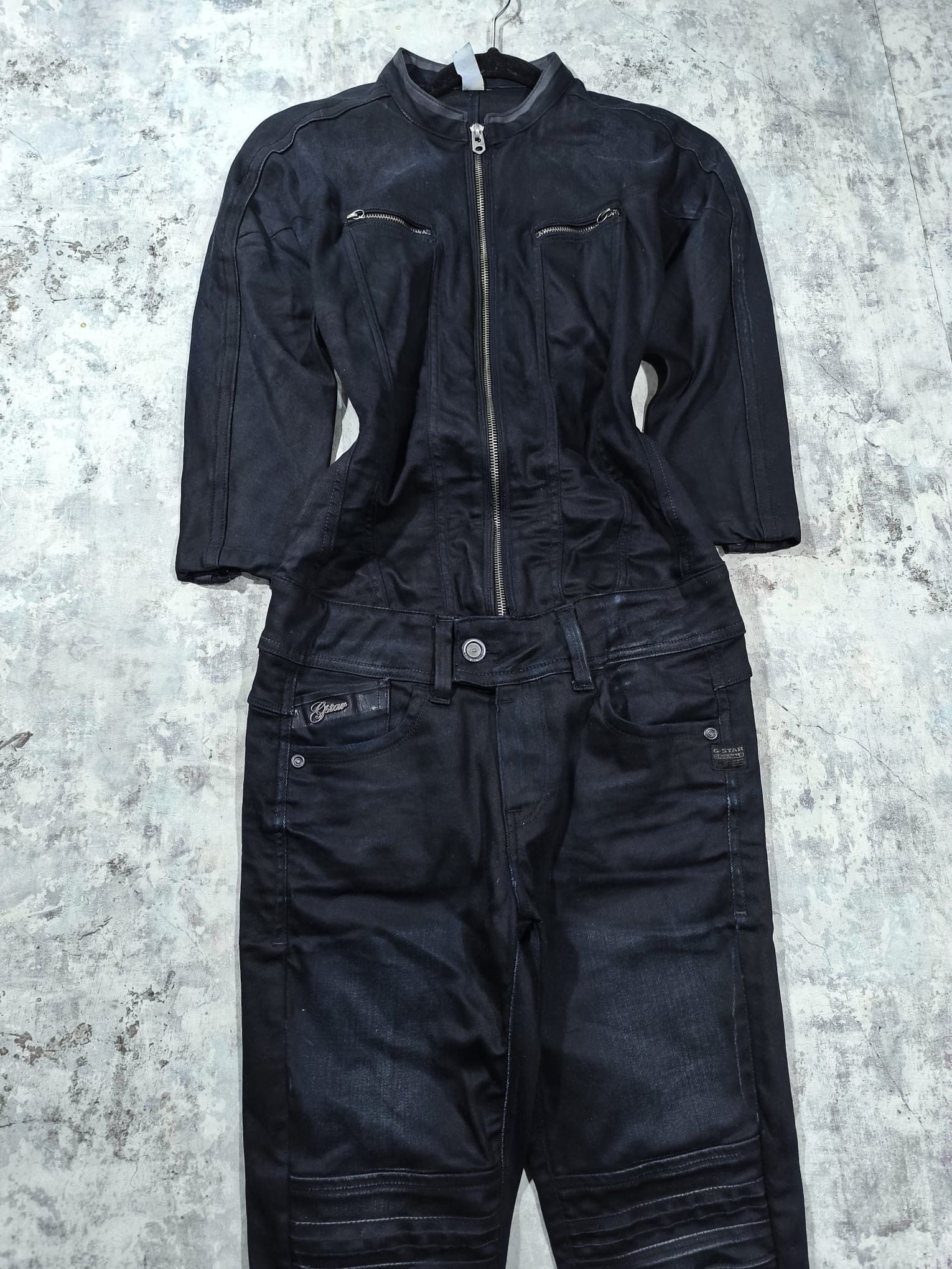 G-Star Gstar Pilot Denim JumpSuit Moto Girl Racer Avantgarde Size 30" / US 8 / IT 44 - 9 Thumbnail