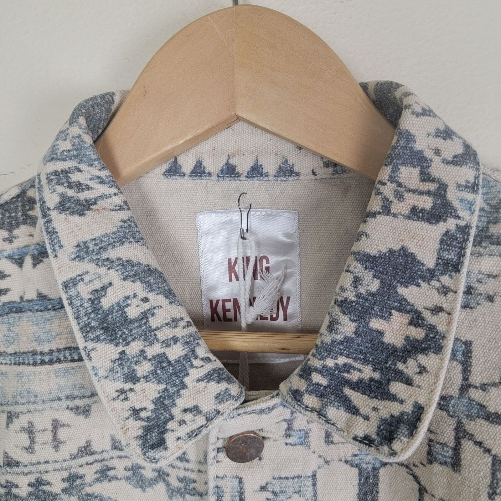 Other King Kennedy Rugs Printed Ecru Canvas Chore Jacket Size US XXL / EU 58 / 5 - 7 Thumbnail