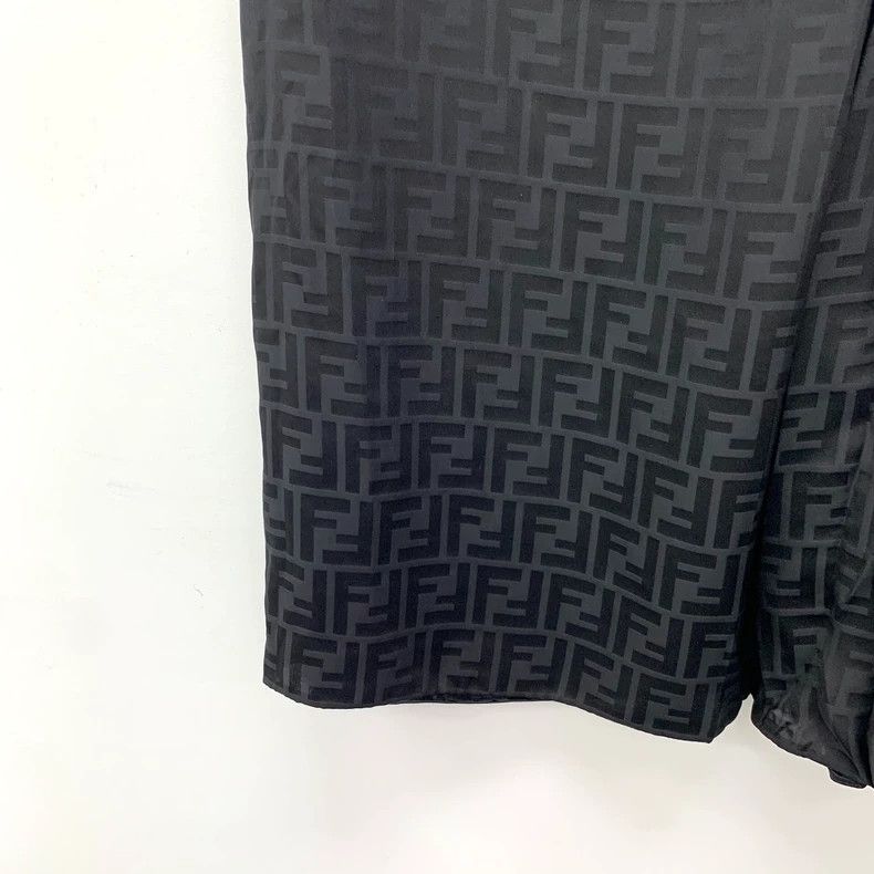 Fendi FENDI Black logo jacquard full-print mulberry silk casual Size 42" / US 20 - 4 Thumbnail