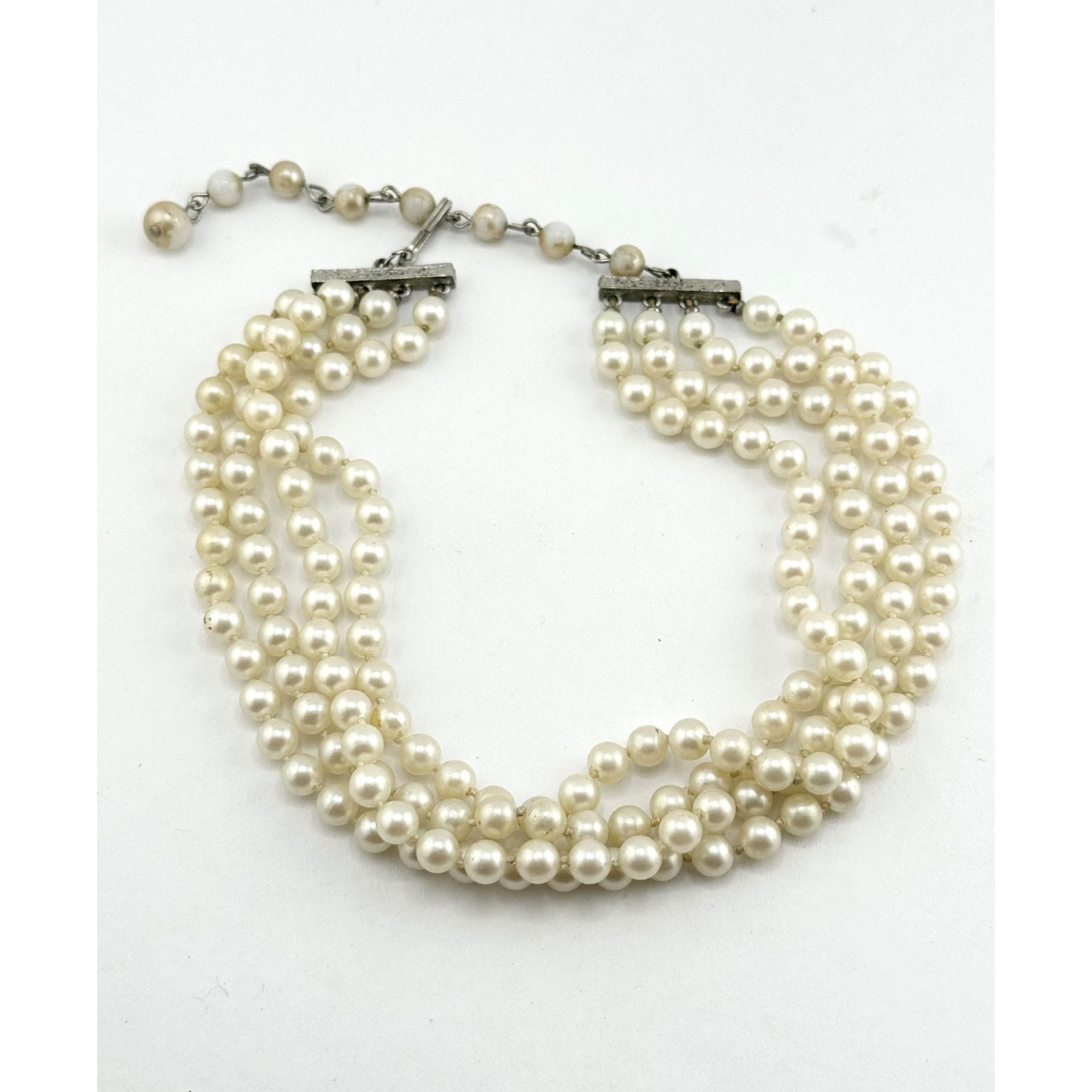 Vintage Vintage four strand faux pearl collar necklace Size ONE SIZE - 1 Thumbnail