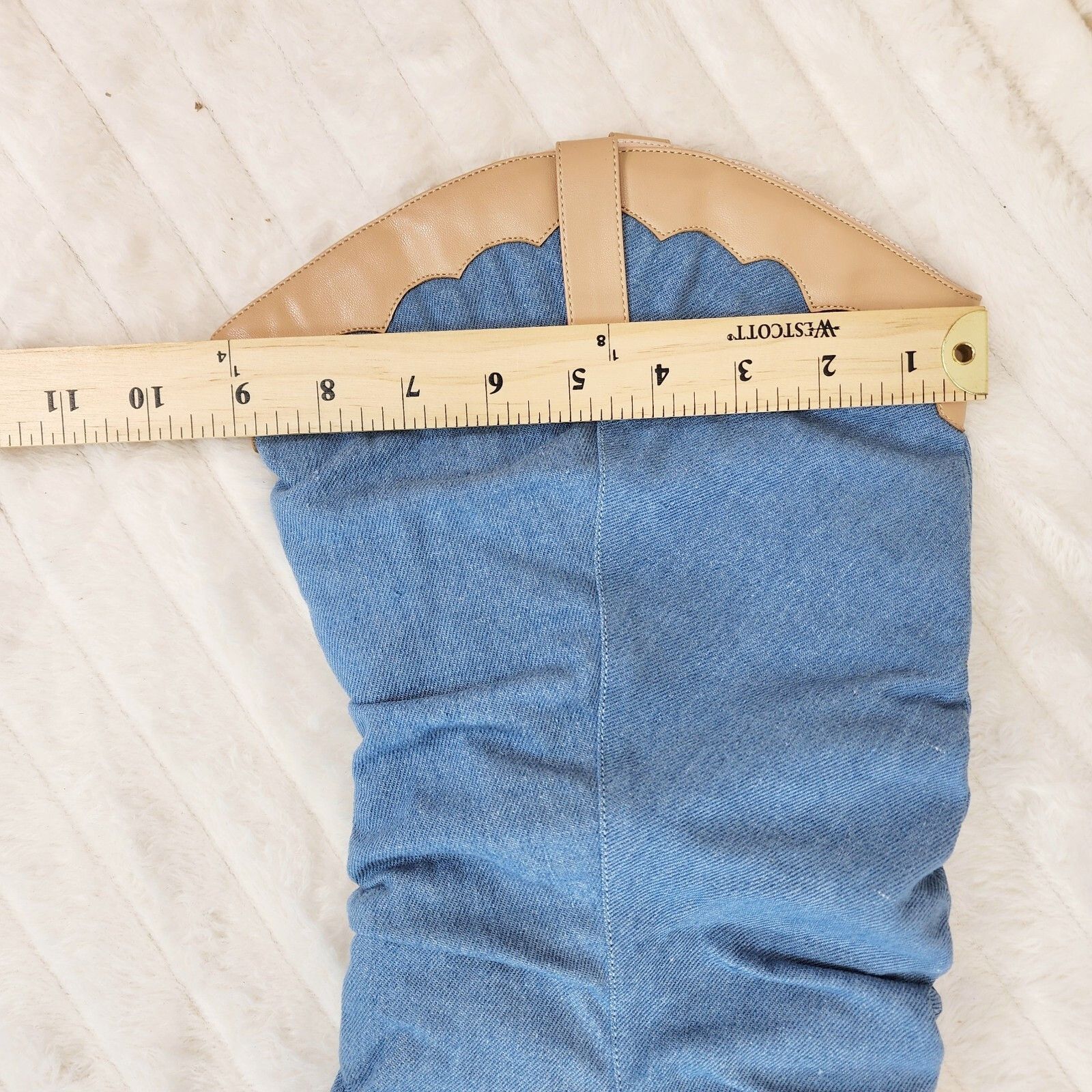 Other Western Denim OTK Thigh High Slouch Cowboy Boots (Size:7;) Size US 7 / IT 37 - 4 Thumbnail
