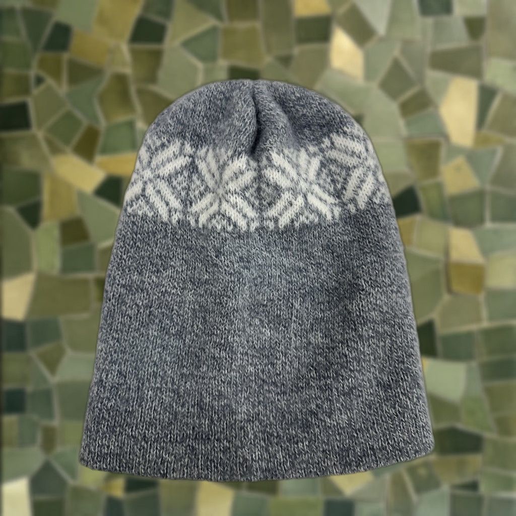 Vintage VINTAGE Unbranded Womens Hat Gray Snowflake Beanie Pull On Knit Size ONE SIZE - 1 Thumbnail