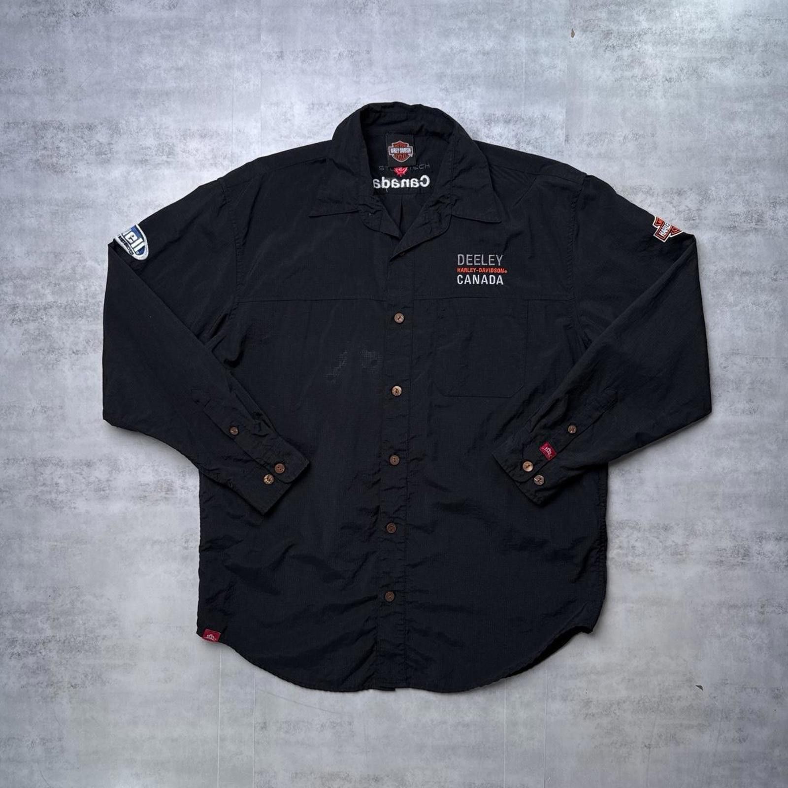 Harley Davidson Y2K Harley Davidson 00s Canada button up black shirt Size US M / EU 48-50 / 2 - 1 Thumbnail