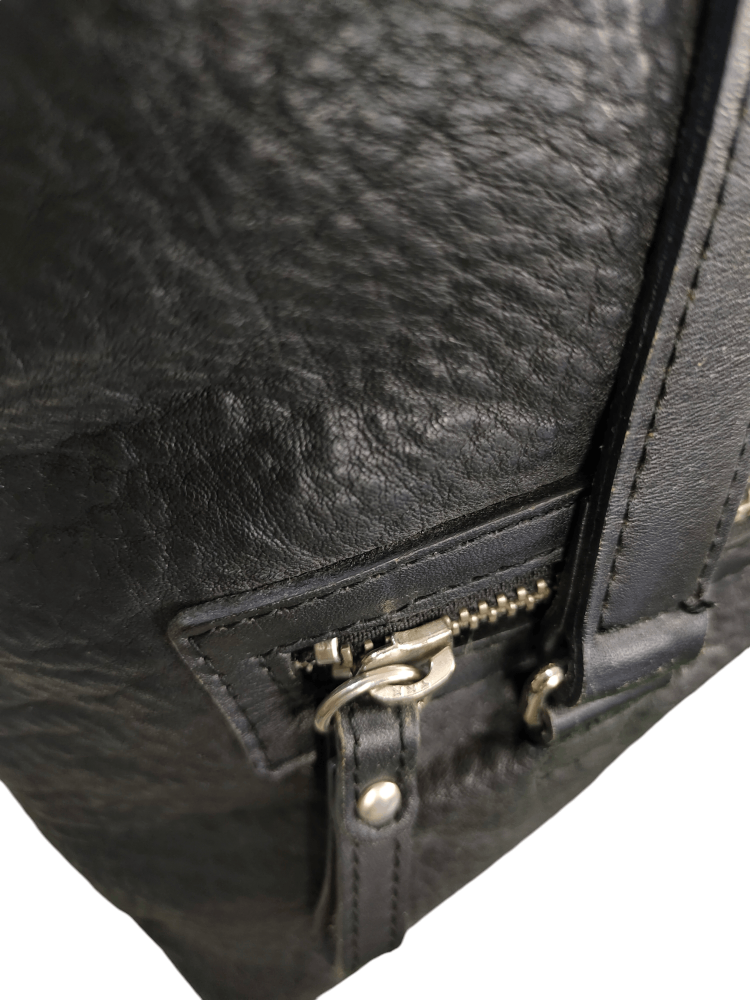 Courreges Vintage Courreges Black Patina Leather Tote Bag Size ONE SIZE - 3 Thumbnail