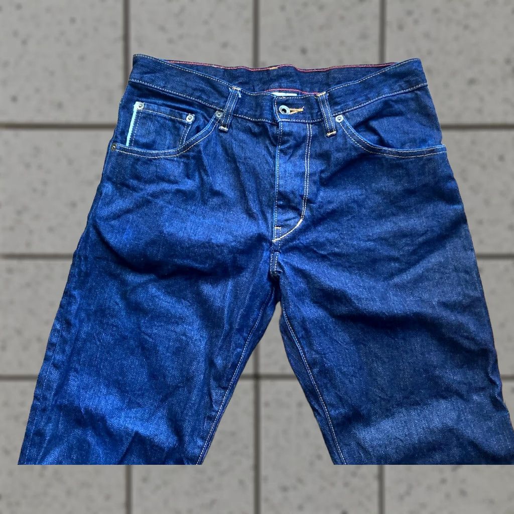 Raleigh Denim Raleigh Denim Jeans Mens 31 Raw Denim USA Handmade White Oak Cone Mills Bootcut 34 Inseam Blue Cotton Denim 31 x 34 Regular Men USA Size US 31 - 1 Thumbnail