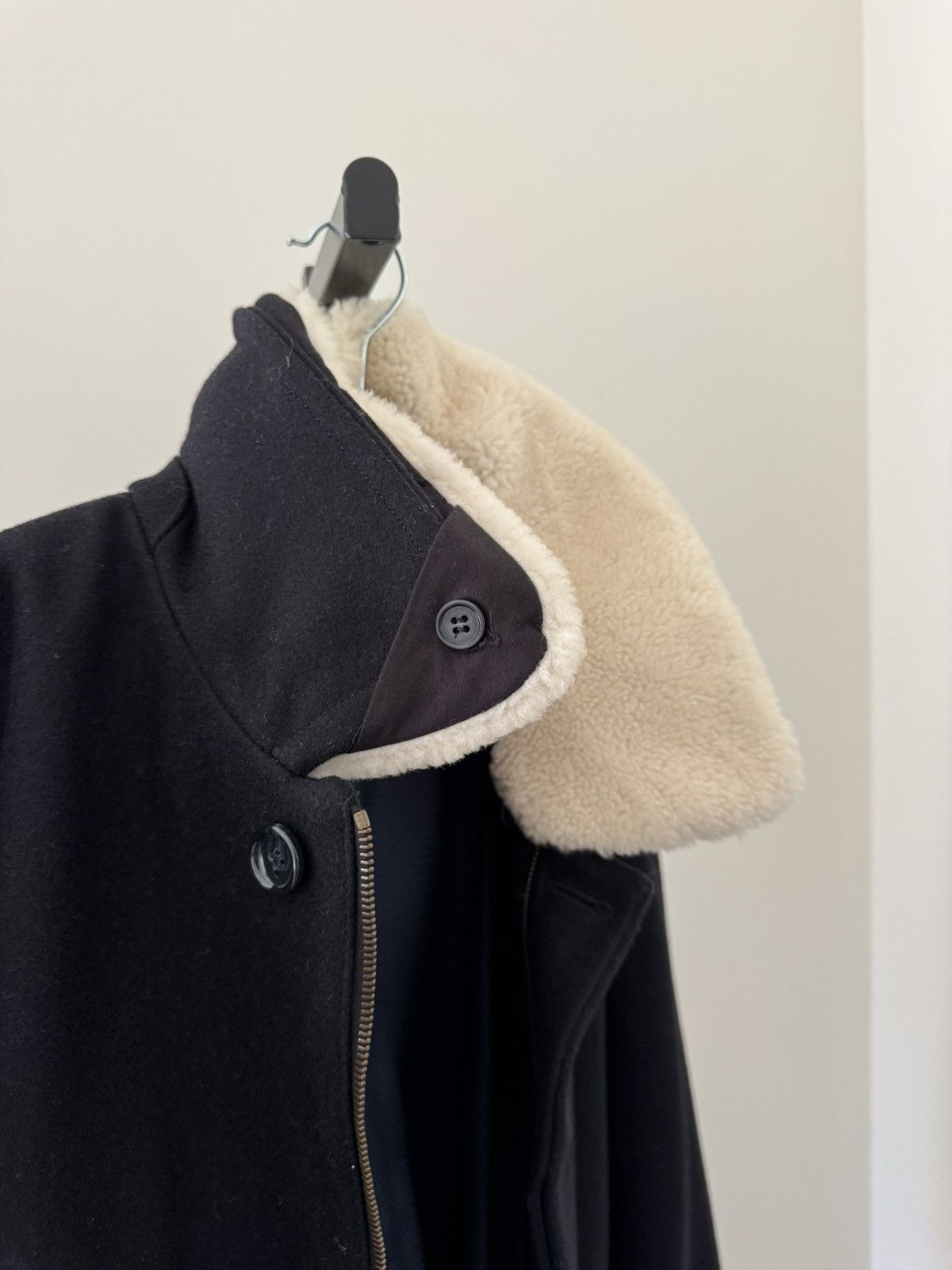 A.P.C. Blue Navy APC Bomber jacket with detachable shearling collar Size US M / EU 48-50 / 2 - 6 Thumbnail