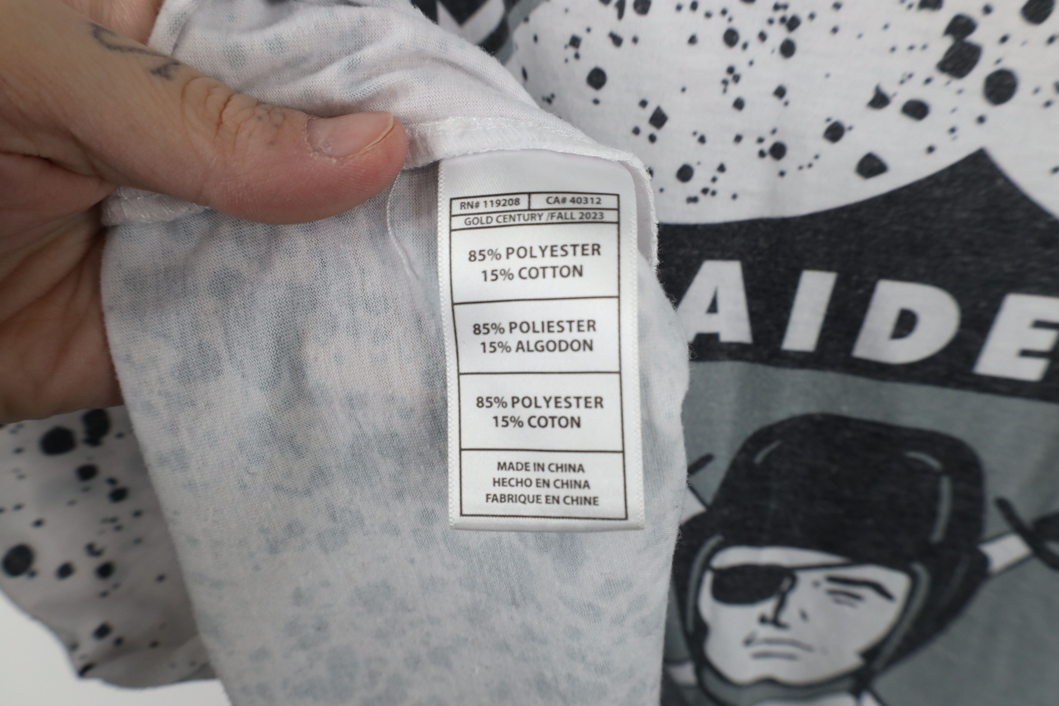 Mitchell & Ness × Vintage Vintage Mitchell & Ness Los Angeles Raiders Football T-Shirt Size US XXL / EU 58 / 5 - 11 Thumbnail