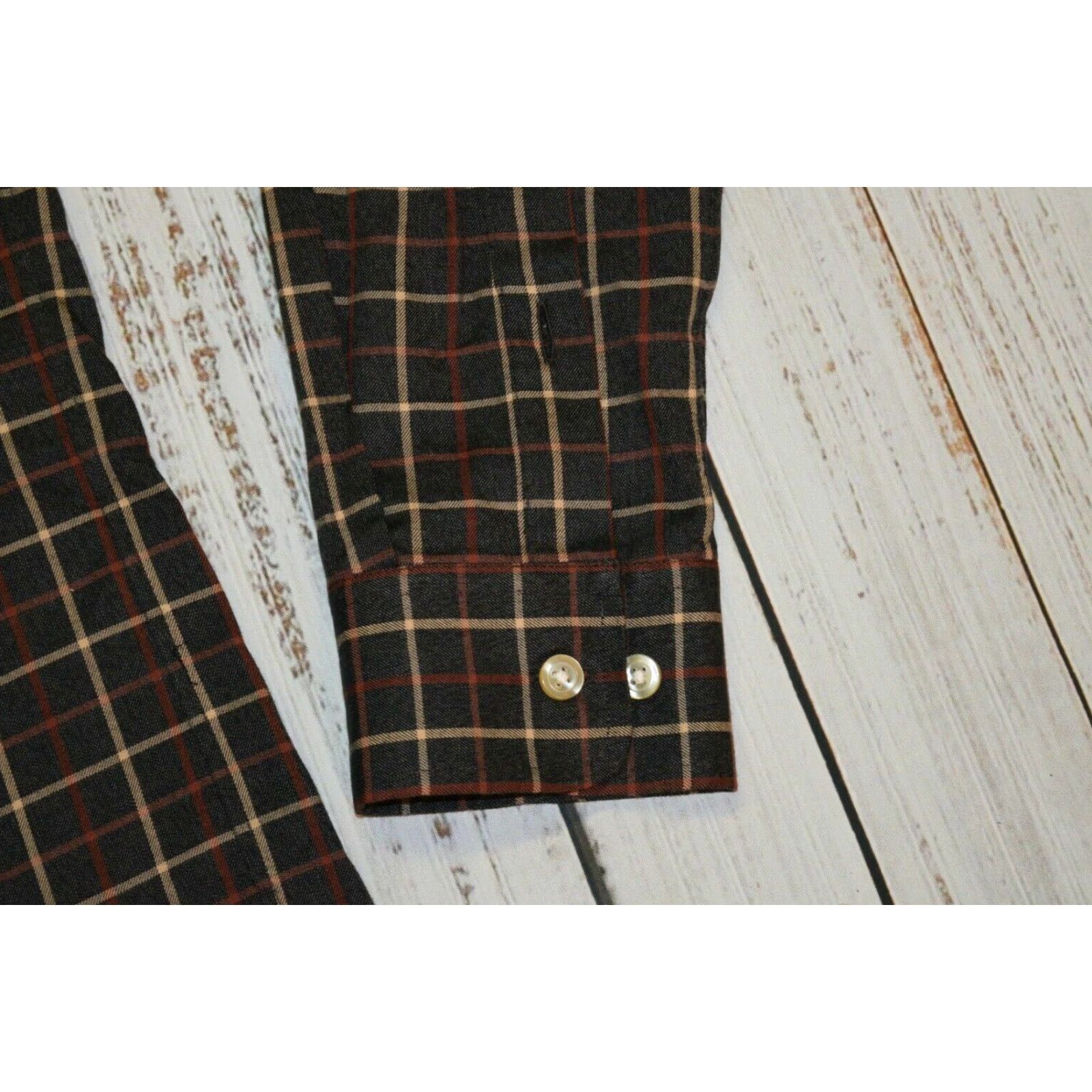 Orvis VINTAGE Orvis Shirt Plaid Flannel Button-Front Shirt M Regular 100% Cotton Beige Blue Plaid Checks Mens Size US L / EU 52-54 / 3 - 2 Thumbnail