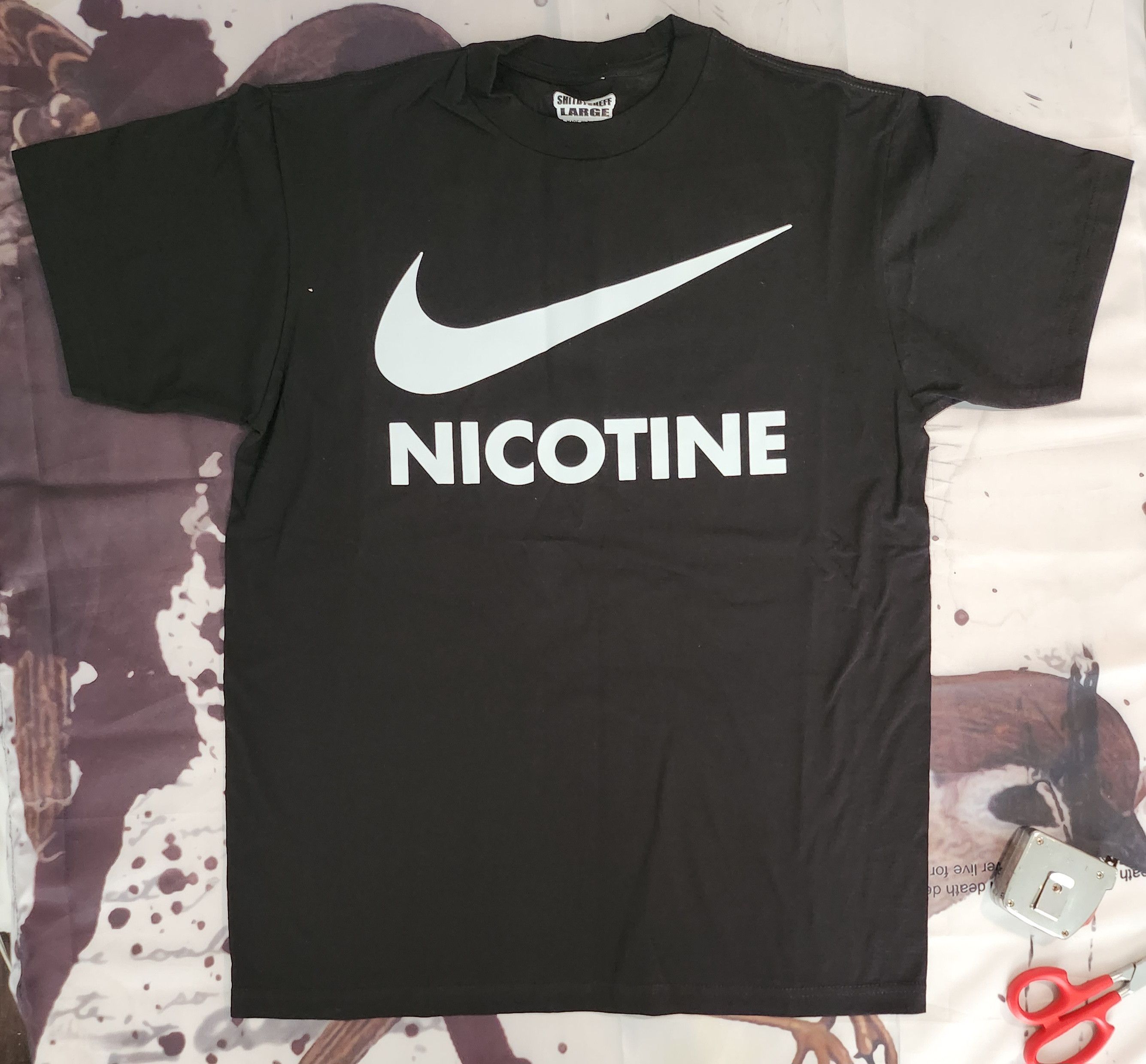 Other shitbysheff Nicotine Nike Parody Tee Size US L / EU 52-54 / 3 - 1 Thumbnail