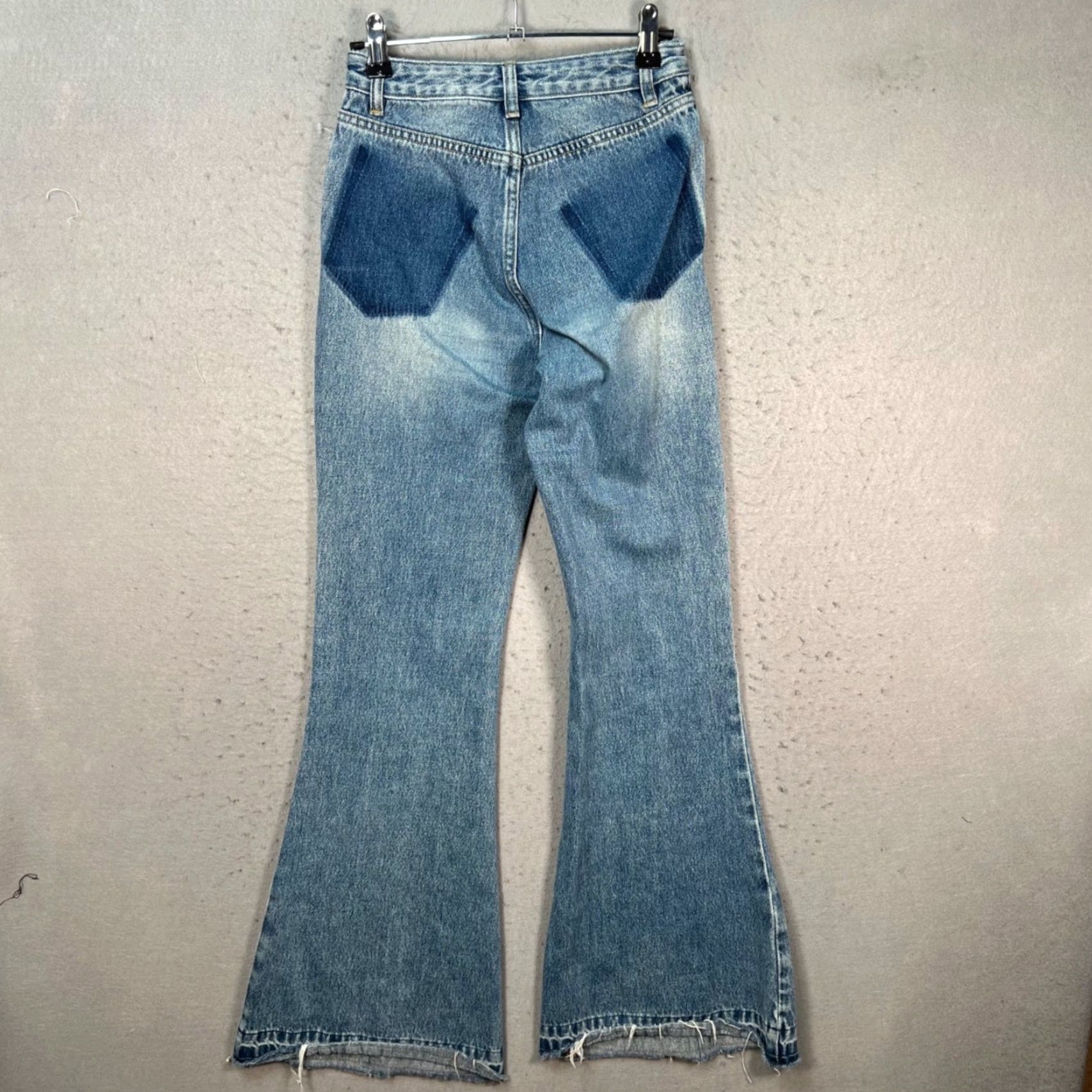 Denime Ann Andelman Womens Flared Denim Jeans 100% Cotton Blue Distressed Size 24 Vintage? No Size 42" / US 20 - 2 Thumbnail