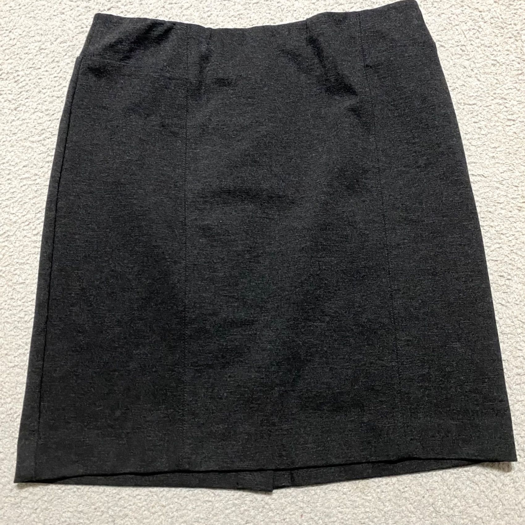 J. Jill J. Jill Skirt PS Gray Knit Straight & Pencil Knee Length Ladies Womens Petites Mid Rise Button? No Closure Size 28" / US 6 / IT 42 - 2 Thumbnail