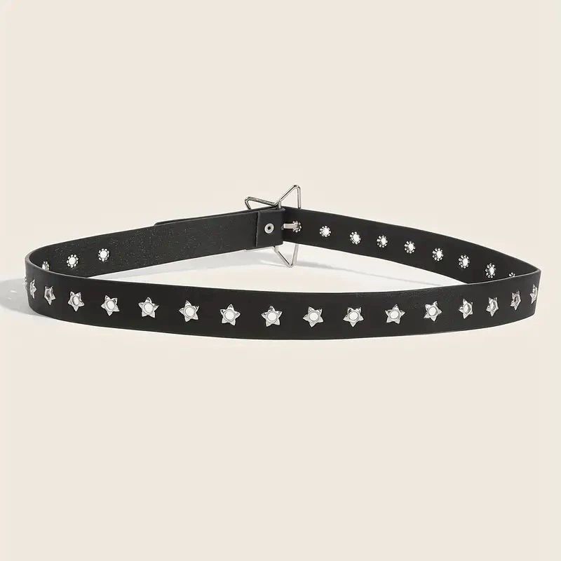 Designer Star Trend Vintage Belt Riveted Belts Menswear Accessories Size ONE SIZE - 3 Thumbnail
