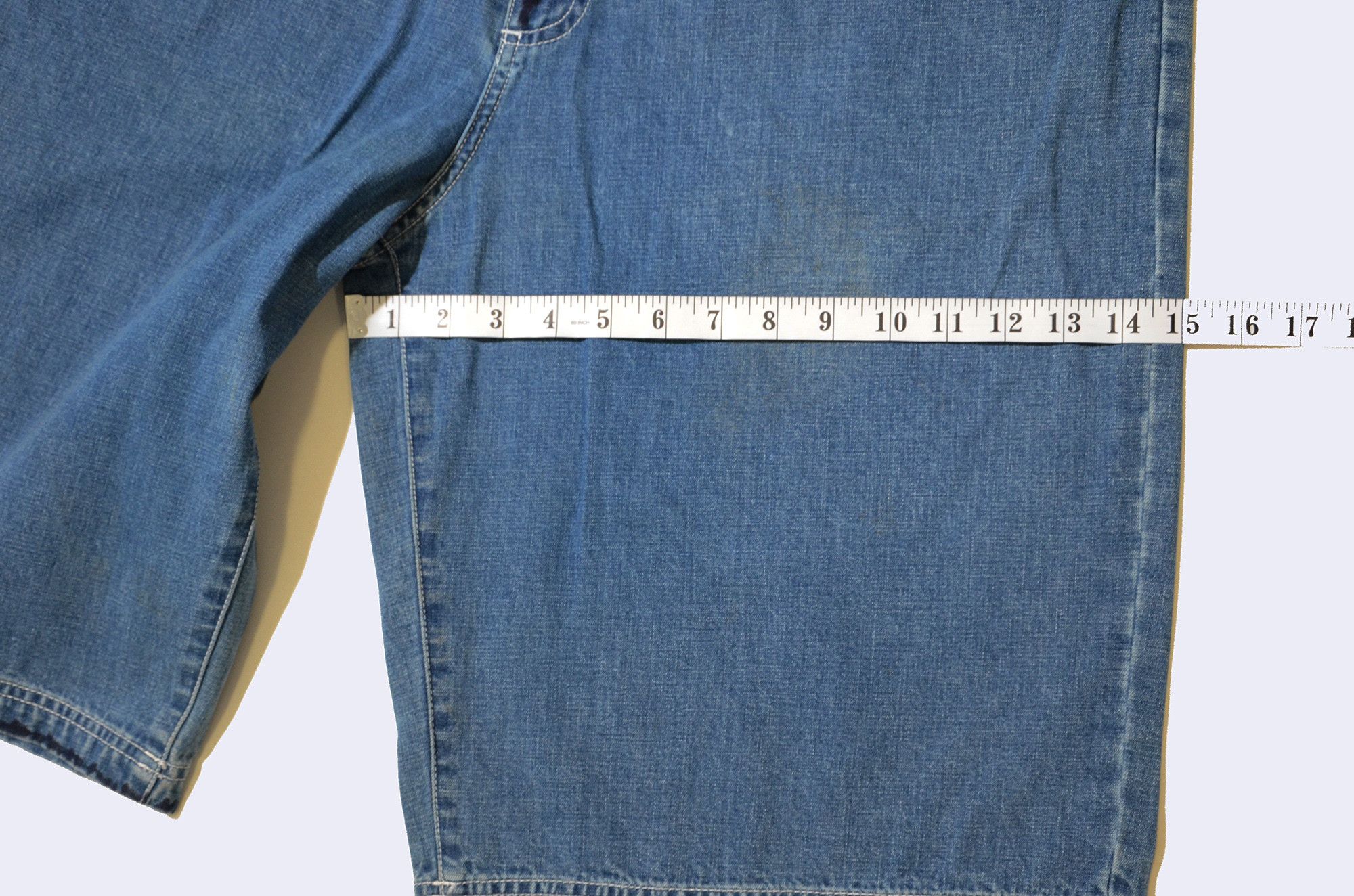 Phat Farm [Color Defects] Phat Farm Denim Shorts 90s Hiphop Streetwear Size US 34 / EU 50 - 16 Thumbnail