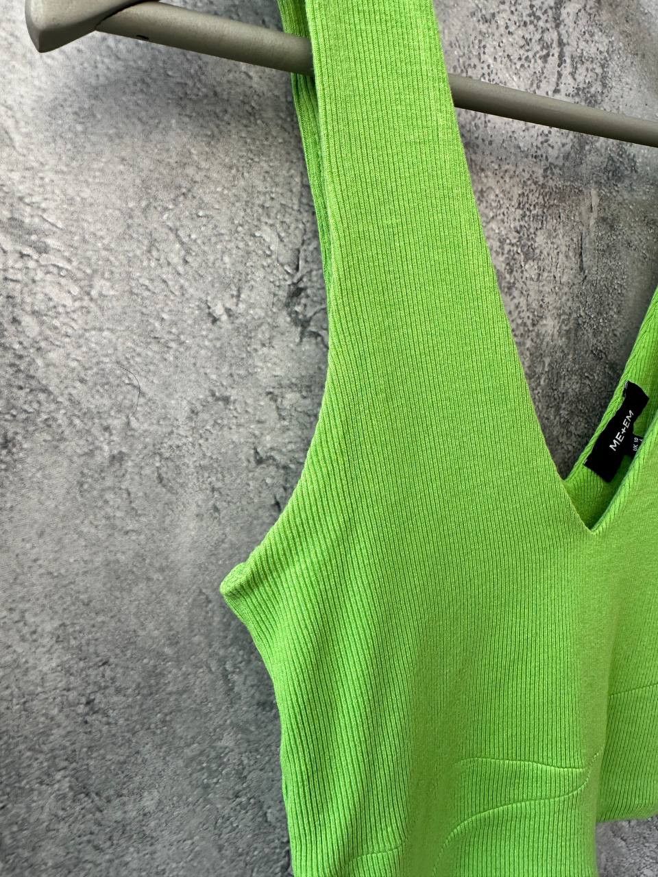 ME+EM Me+Em Green Ribbed Crop Top Made in Portugal Size M / US 6-8 / IT 42-44 - 4 Thumbnail