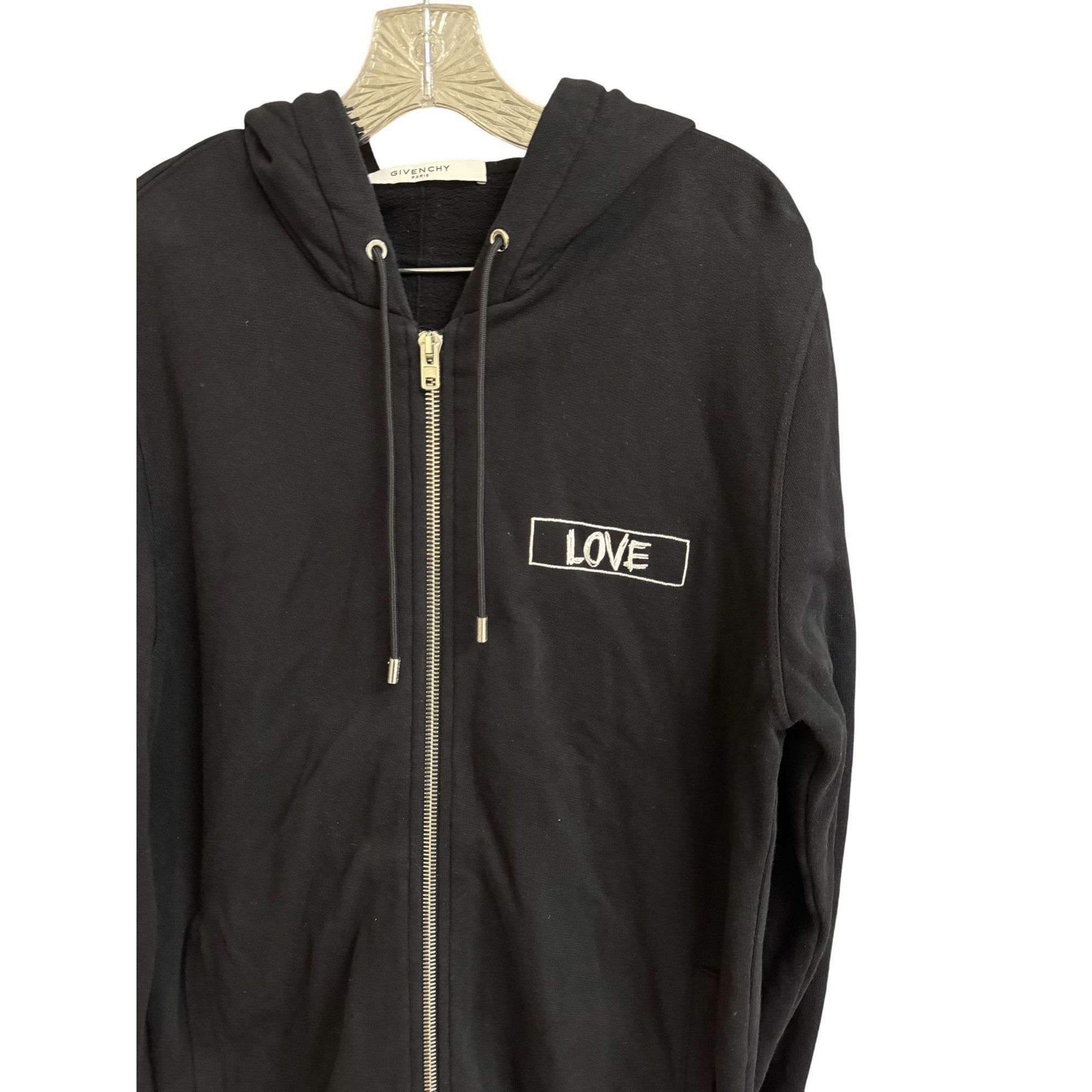 Givenchy Givenchy Black "Love" Hoodie S Cotton & Viscose Blend Size S / US 4 / IT 40 - 3 Thumbnail