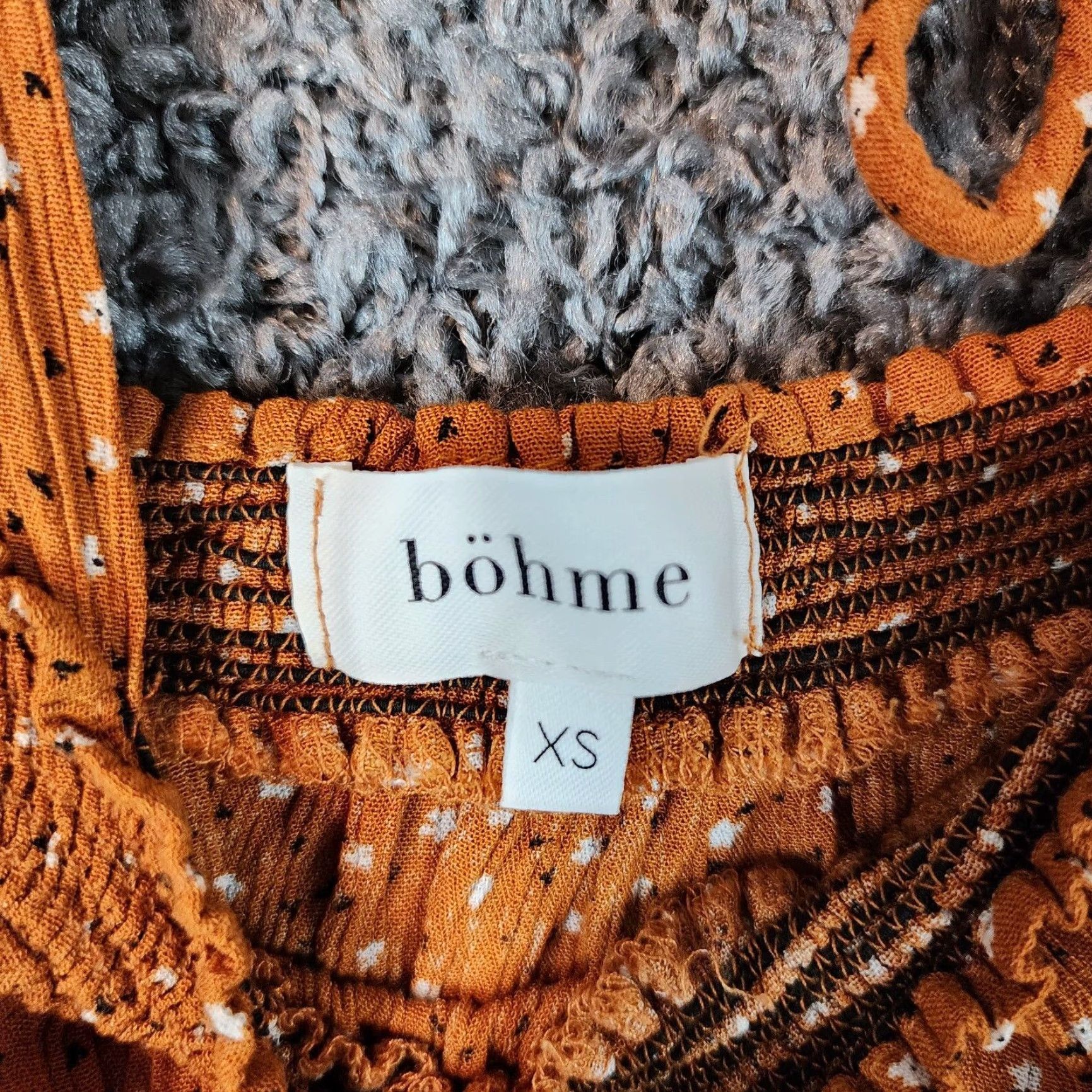 Vintage Böhme Womens Long Sleeve Crop Top Orange Floral XS Size XS / US 0-2 / IT 36-38 - 4 Thumbnail