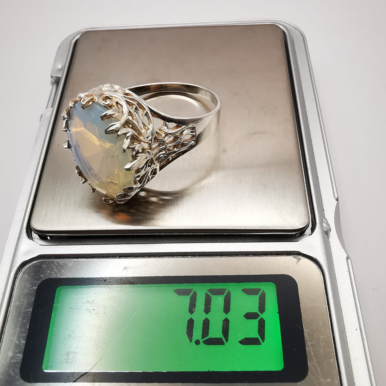 Sterling Silver Vintage Ring,925 Sterling Silver Moonstone size 12 Size ONE SIZE - 8 Thumbnail