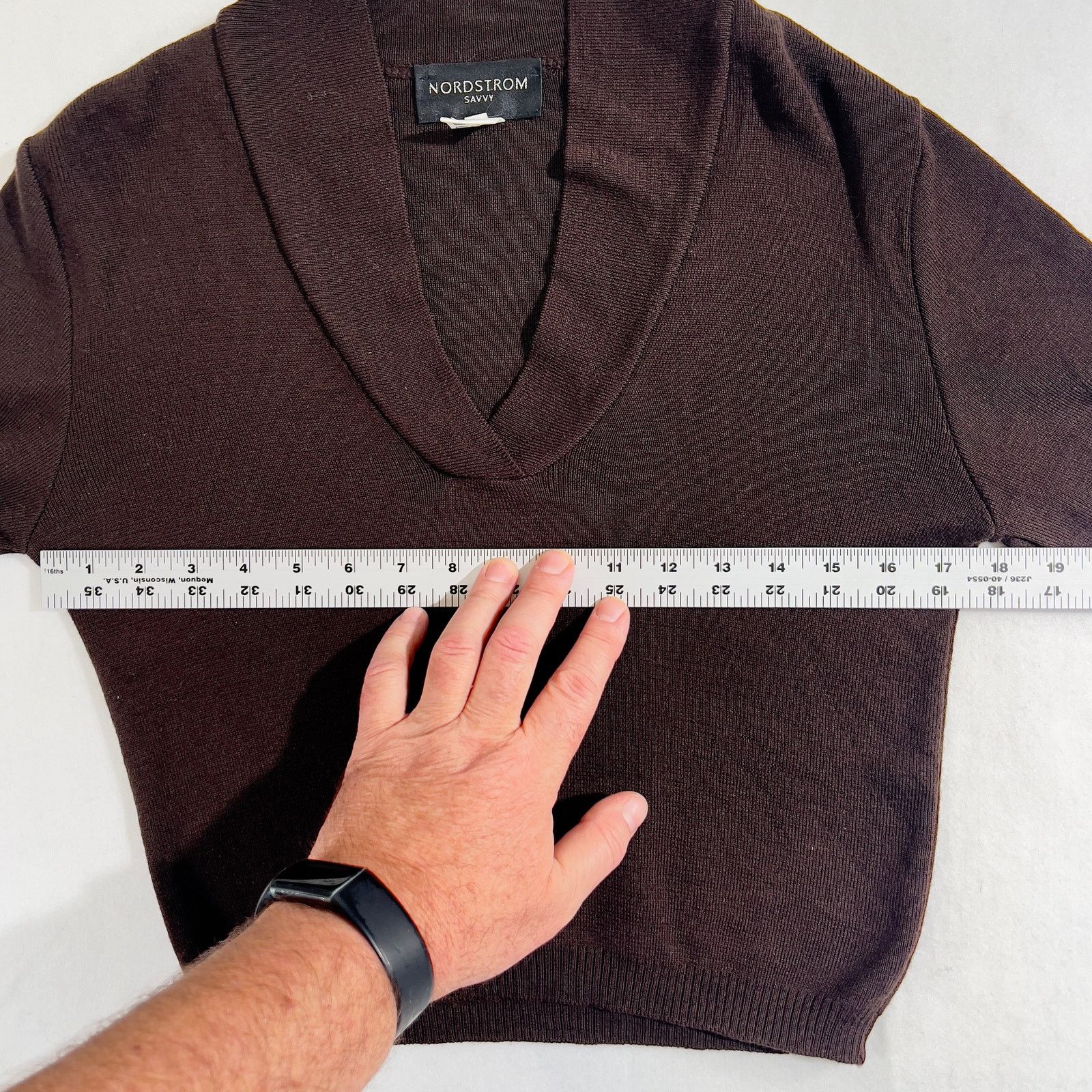 Nordstrom Shawl Collar Sweater Nordstrom Savvy Extra Fine Merlino Wool Size M / US 6-8 / IT 42-44 - 8 Thumbnail