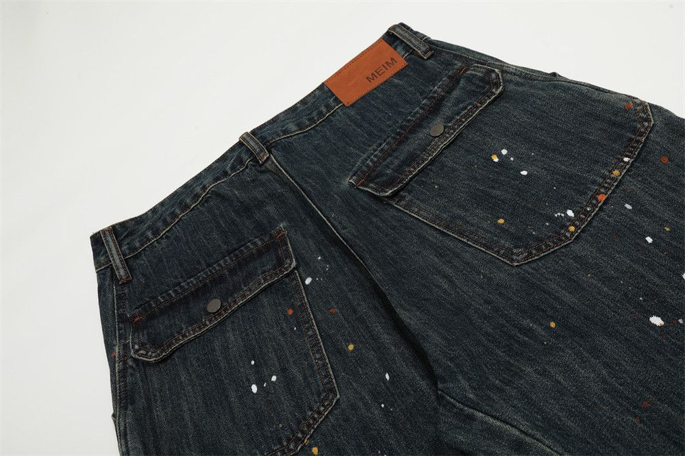 Jean American high street men's ink-splashed machete jeans Size US 32 / EU 48 - 5 Thumbnail