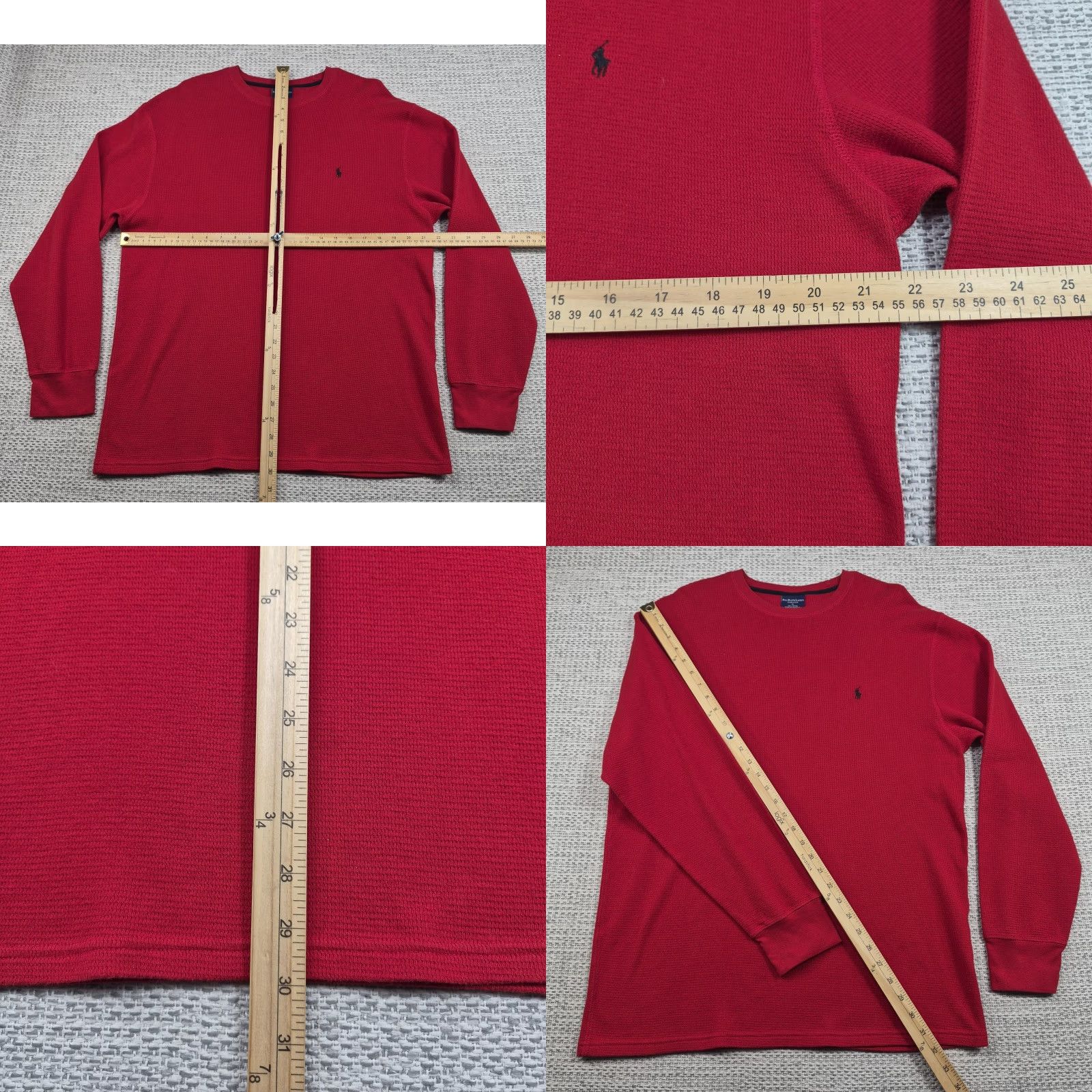 Polo Ralph Lauren Polo Ralph Lauren Pajama Top Mens XL Red Waffle Knit Long Sleeve Pajama Top Size US XL / EU 56 / 4 - 8 Thumbnail