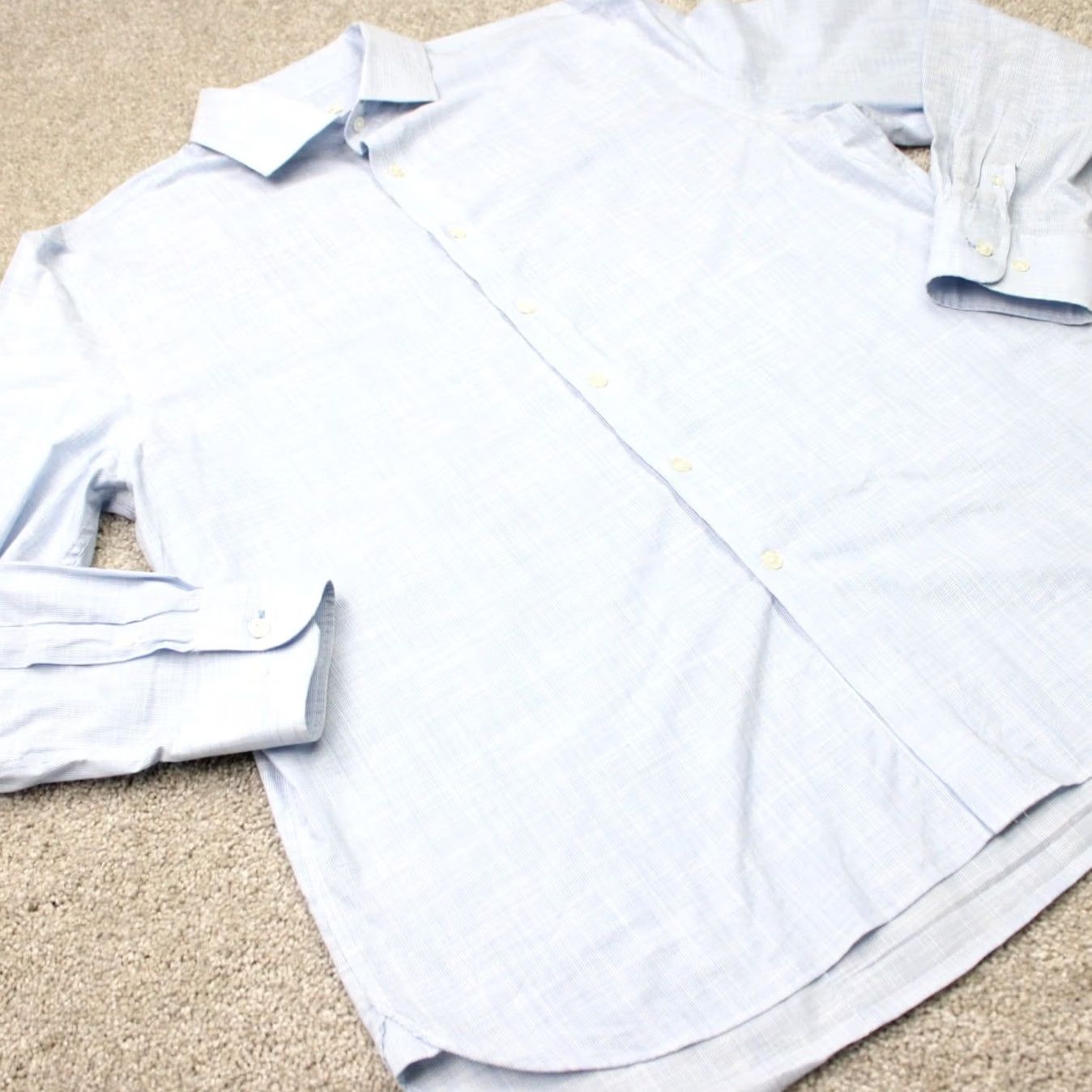 Joseph Abboud Joseph Abboud Shirt Mens XL Blue Non-Iron Cotton Stretch Long Sleeve Button Up Size US XL / EU 56 / 4 - 5 Thumbnail