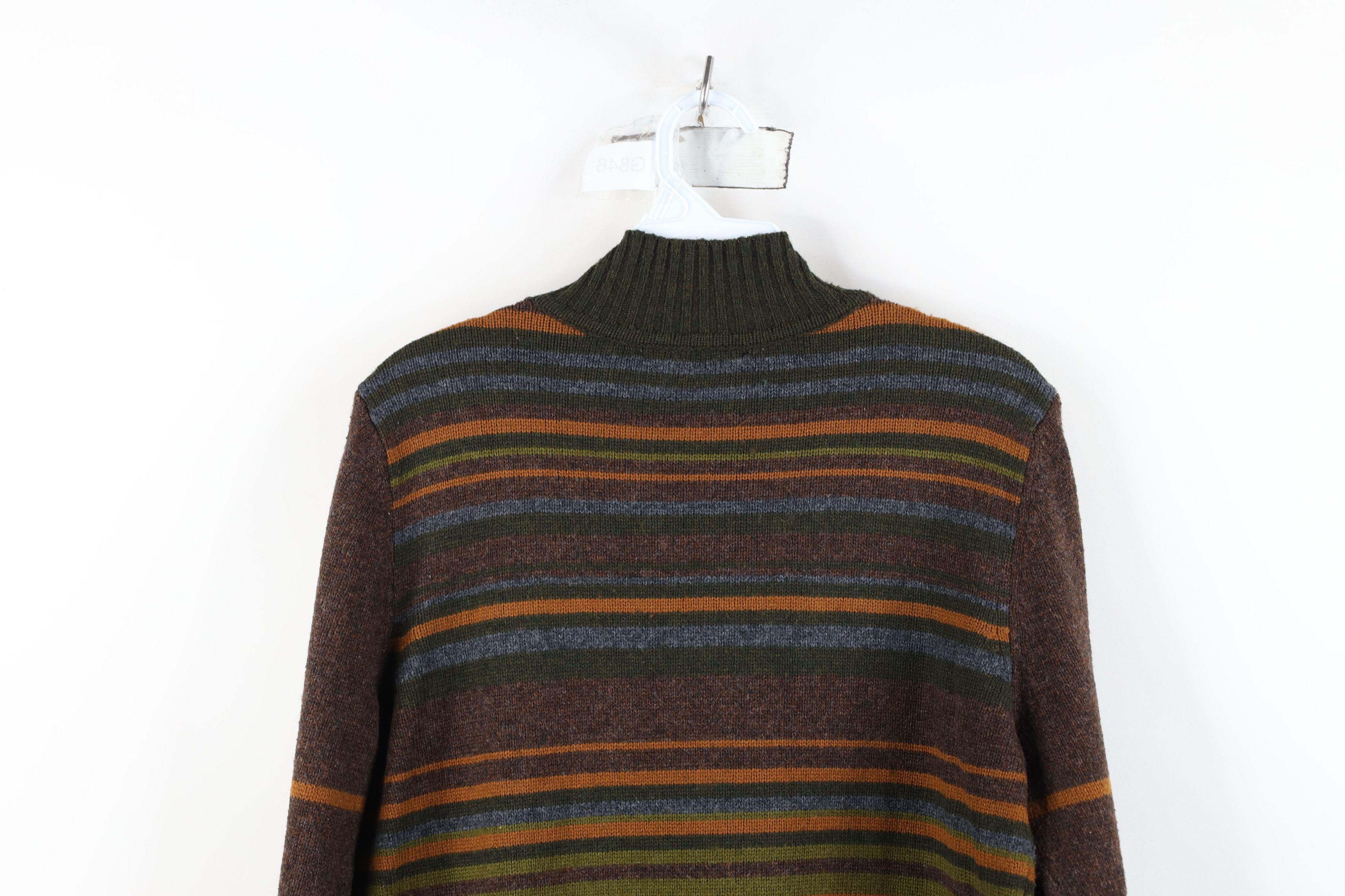 Vintage Vintage 90s Streetwear Striped Earth Tone Wool Knit Sweater Size M / US 6-8 / IT 42-44 - 8 Thumbnail