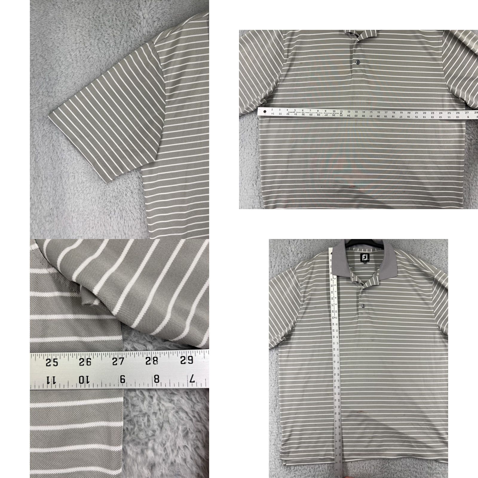 Footjoy FootJoy Polo Shirt Adult 2XL Gray White 100% Polyester Short Sleeve Golf Mens Size US XXL / EU 58 / 5 - 9 Thumbnail