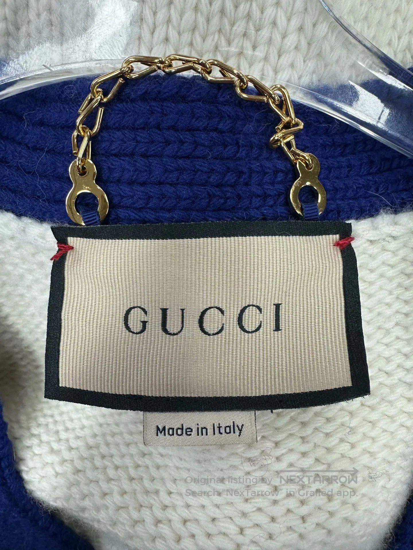 Gucci Guicci White Logo Rabbit Jacquard Knit Cardigan| Size US S / EU 44-46 / 1 - 3 Thumbnail