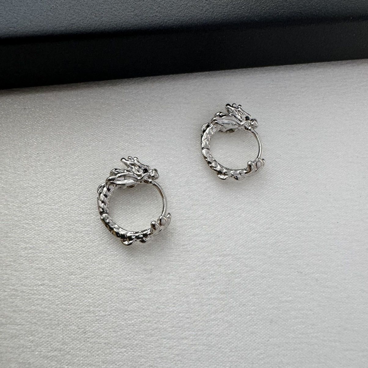 Other 16mm Small Dragon Hoop Earrings for Men Women Size ONE SIZE - 2 Thumbnail