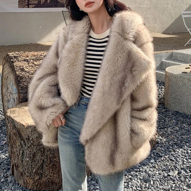 Other × Vintage Fluffy Oversized Luxury Fashion Faux Fur Coat Jacket Size M / US 6-8 / IT 42-44 - 1 Thumbnail