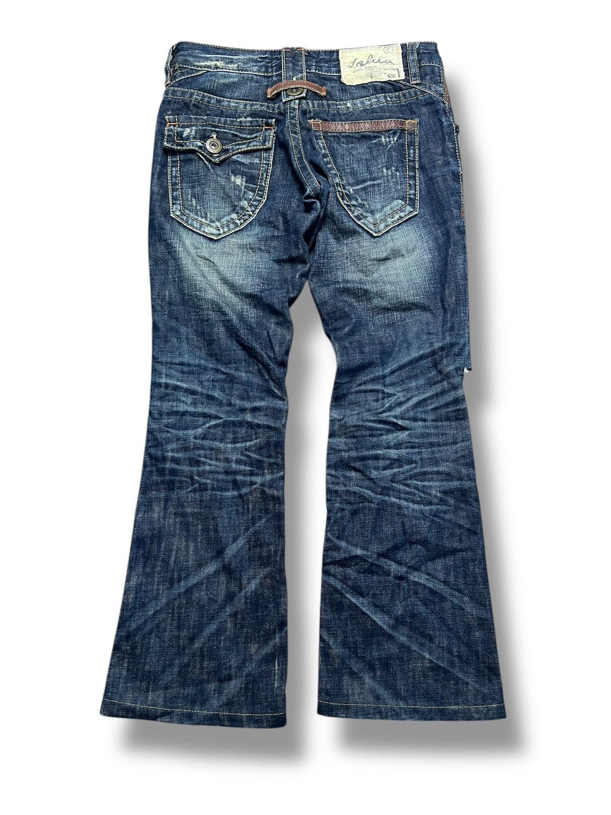 If Six Was Nine Lolita Jeans Y2K Vintage Distressed Bootcut Denim Pants (41) Size 26" / US 2 / IT 38 - 2 Thumbnail