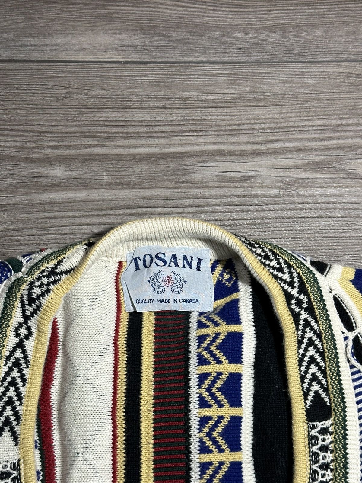 Vintage Vintage 90’s Tosani Coogi Style Knit Cardigan Sweater Size US XL / EU 56 / 4 - 5 Thumbnail