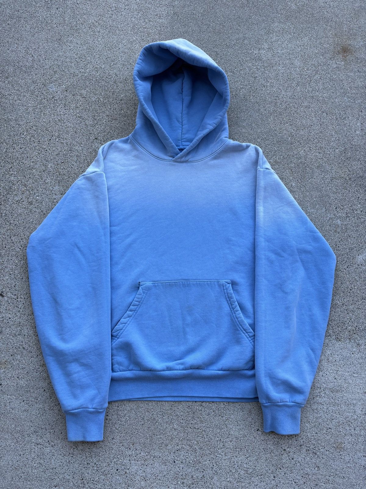 2020 Warren Lotas Blank Blue Faded Distressed Hoodie Size M