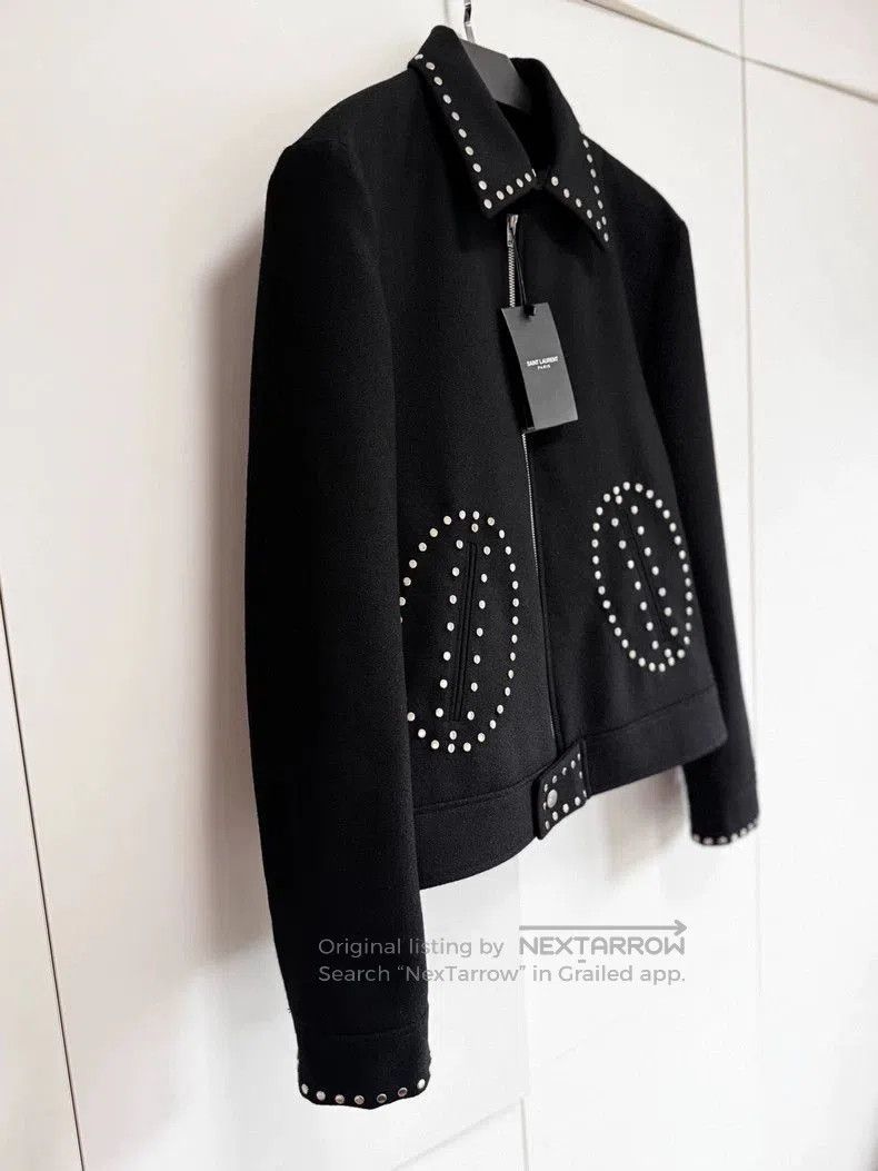 Saint Laurent Paris Saint Laurent Studded Collar Wool Jacket. Size US M / EU 48-50 / 2 - 3 Thumbnail