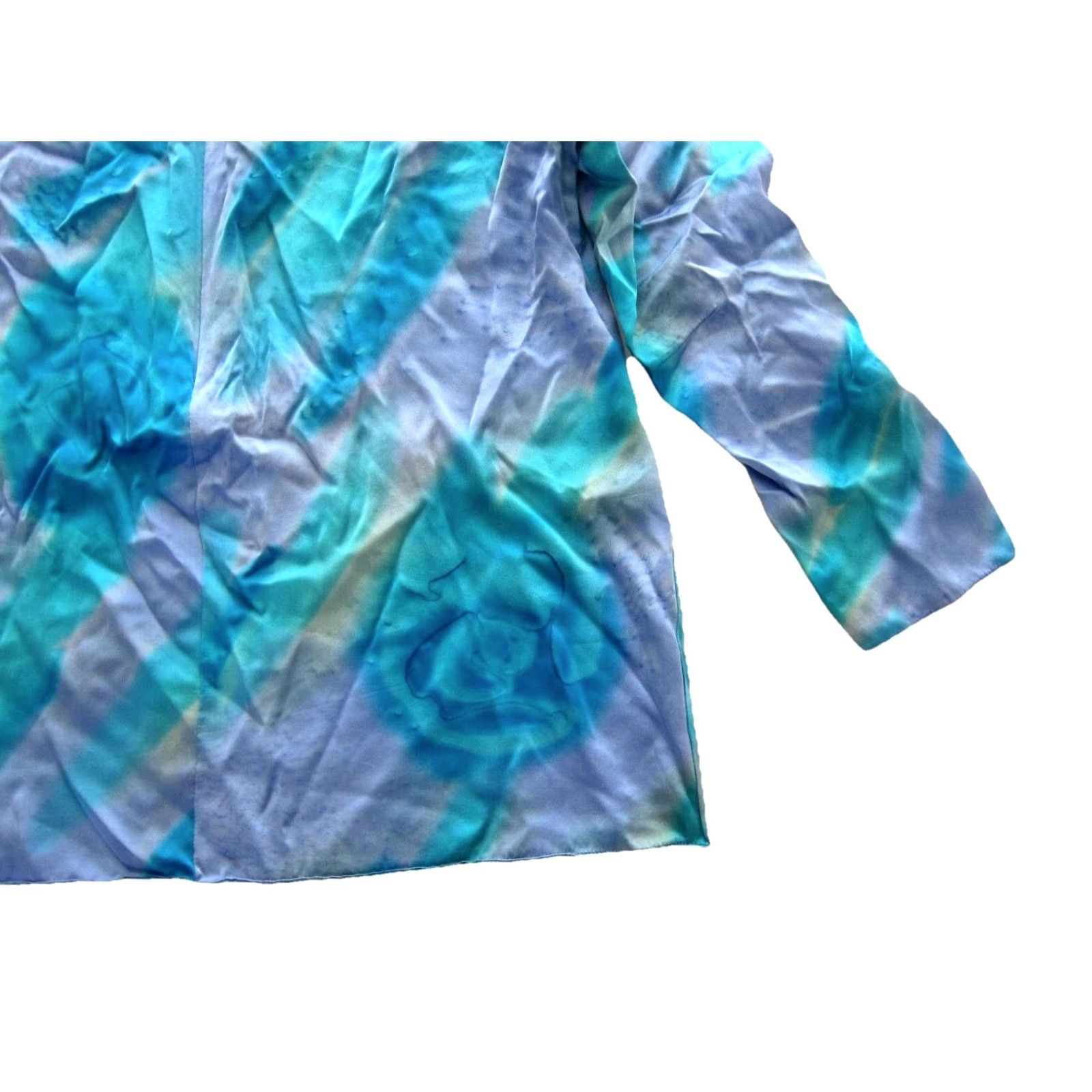 Vintage VINTAGE Suk-Hui Ltd. Scottsdale Blouse Shirt Silk Blue Tie Dye Long Sleeve M-L Women Size M / US 6-8 / IT 42-44 - 5 Thumbnail