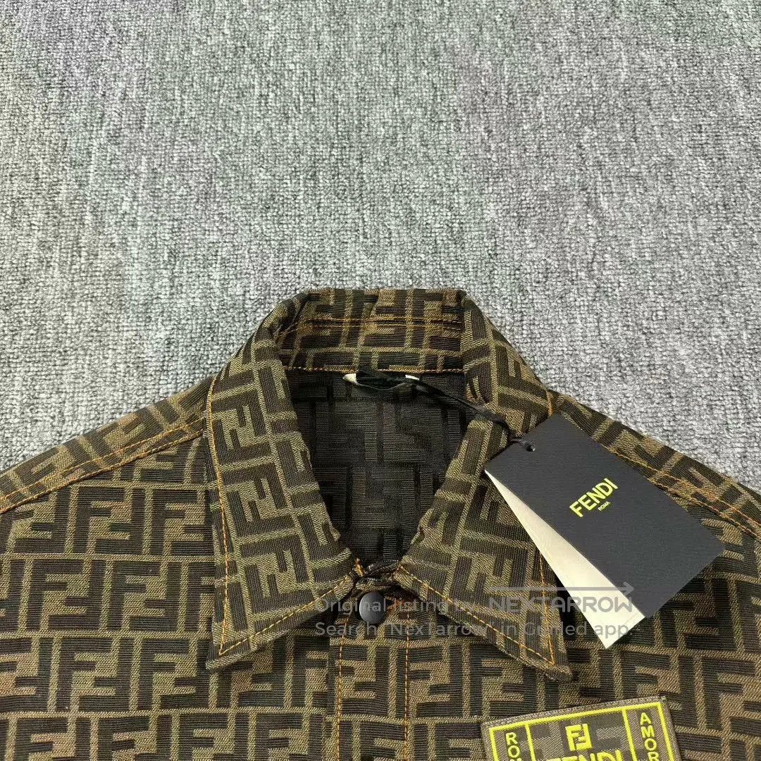 Fendi fendi monogram denim jacket with leather tag. Size US M / EU 48-50 / 2 - 5 Thumbnail