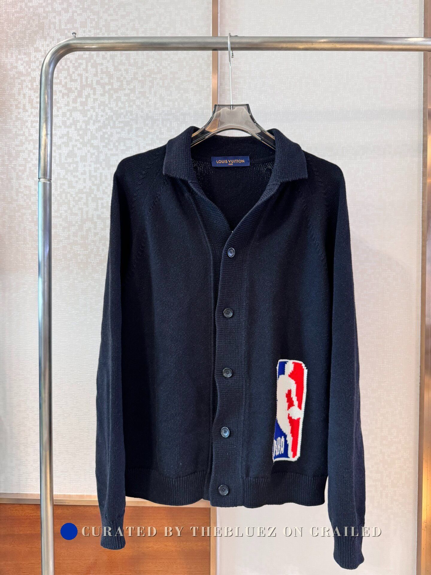 Louis Vuitton Louis Vuitton's latest black NBA knit logo cardigan
