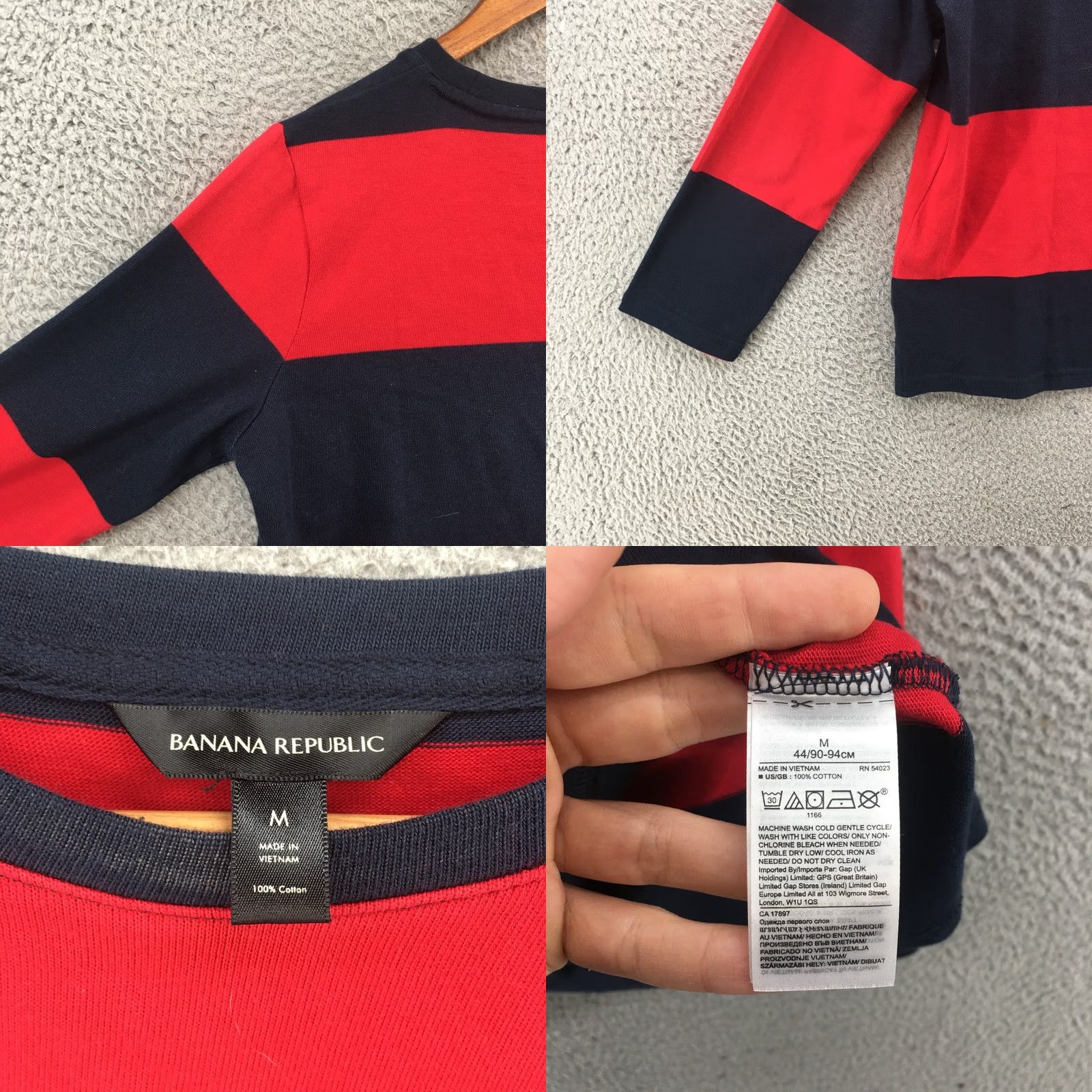 Banana Republic Banana Republic Long Sleeve Tee Top Womens M Blue Striped Cotton Pullover Shirt Size M / US 6-8 / IT 42-44 - 9 Thumbnail