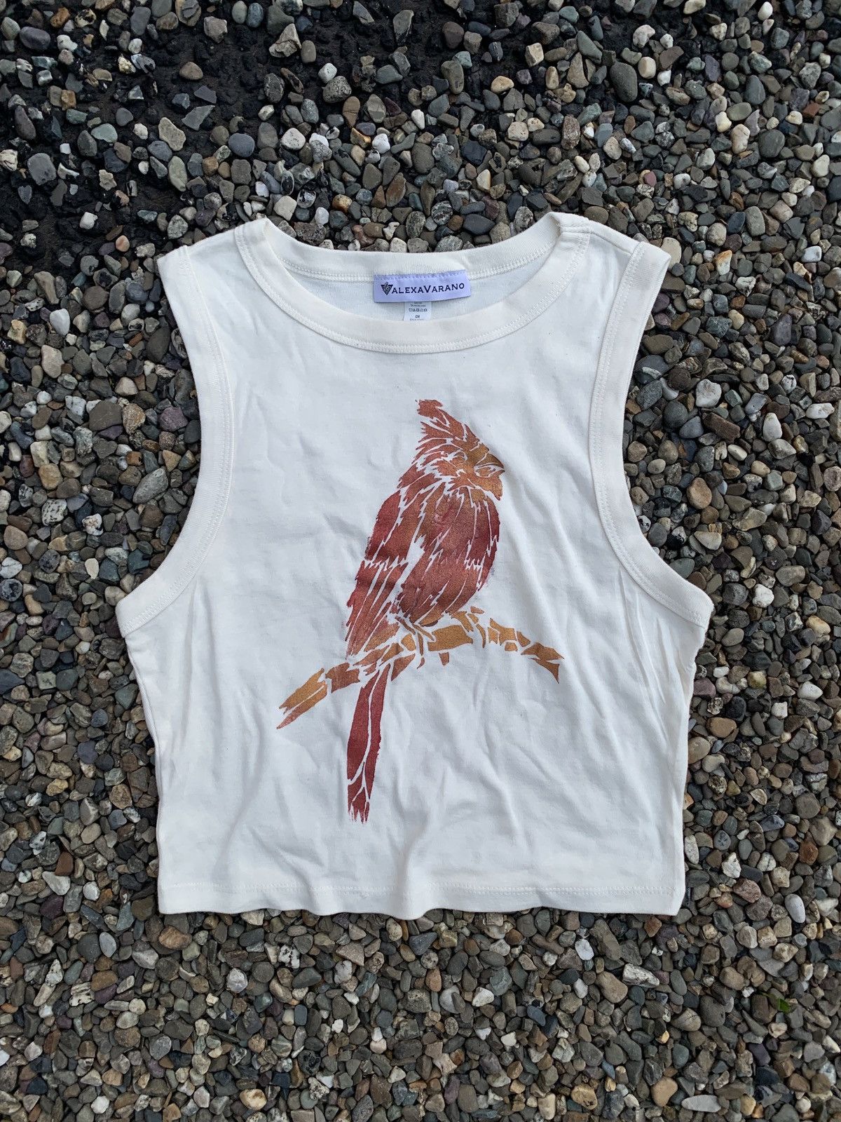 Other Alexa Varano Third Wolf Hand Painted Cardinal Yoga Tanktop Size S / US 4 / IT 40 - 1 Thumbnail
